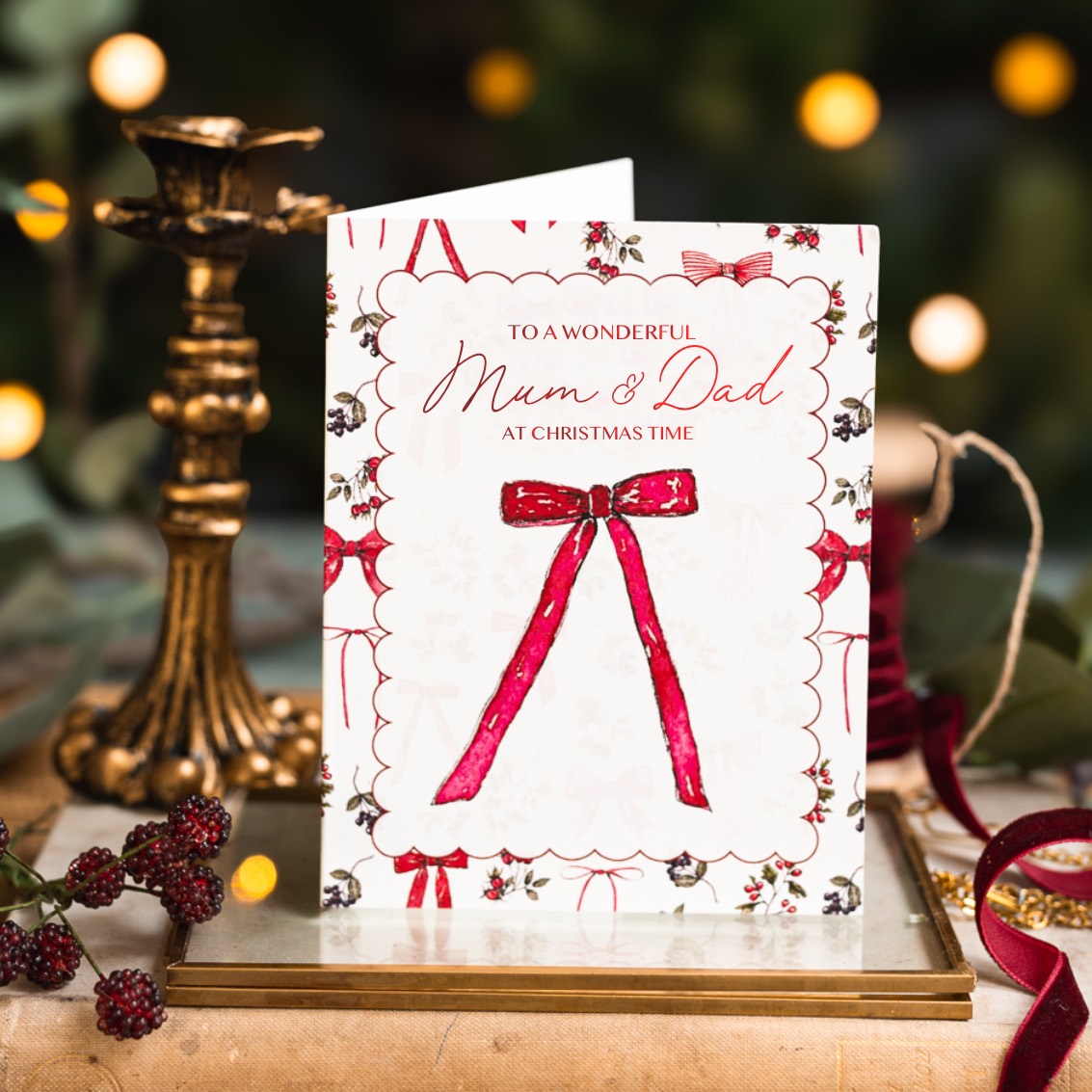 Picture of To a Wonderful Mum & Dad at Christmas Time Card (c