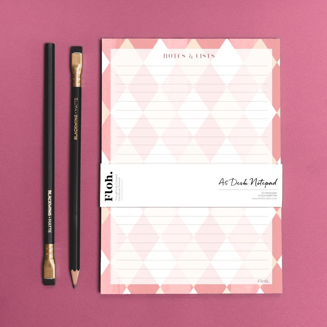Picture of Ballet Pink & Rose (Harlequin) A5 Desk Pad