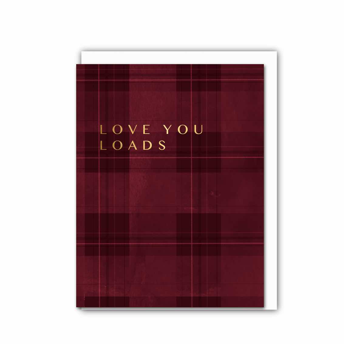 Picture of Love You Loads (Deep Red Tartan) Card (Cello-Free)