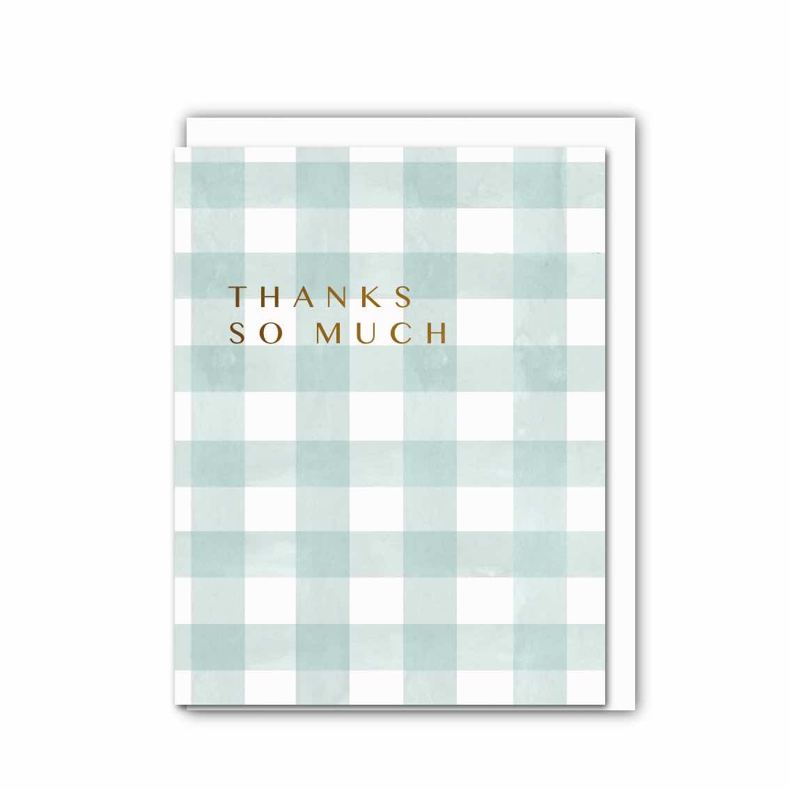 Picture of Thanks So Much (Aqua & White Check) Card (Cello-Fr