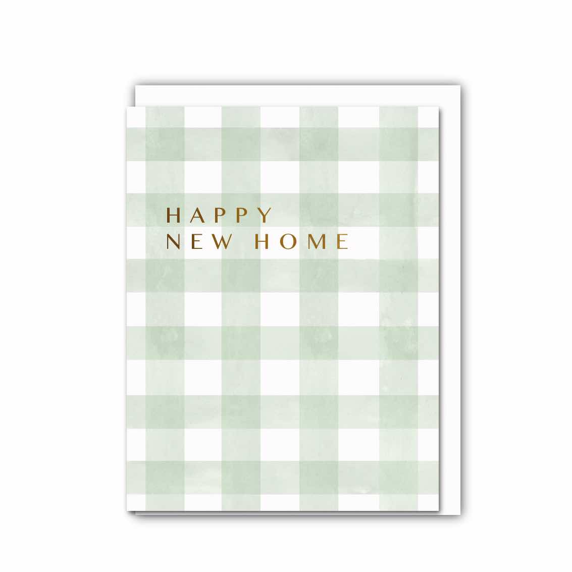 Picture of Happy New Home (Olive & White Check) Card (Cello-F