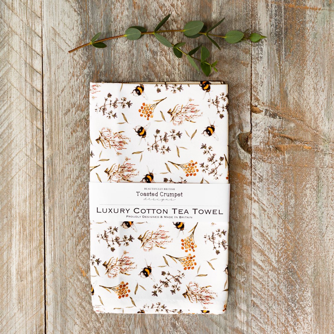 Picture of Bees & Honeysuckle Pure Tea Towel