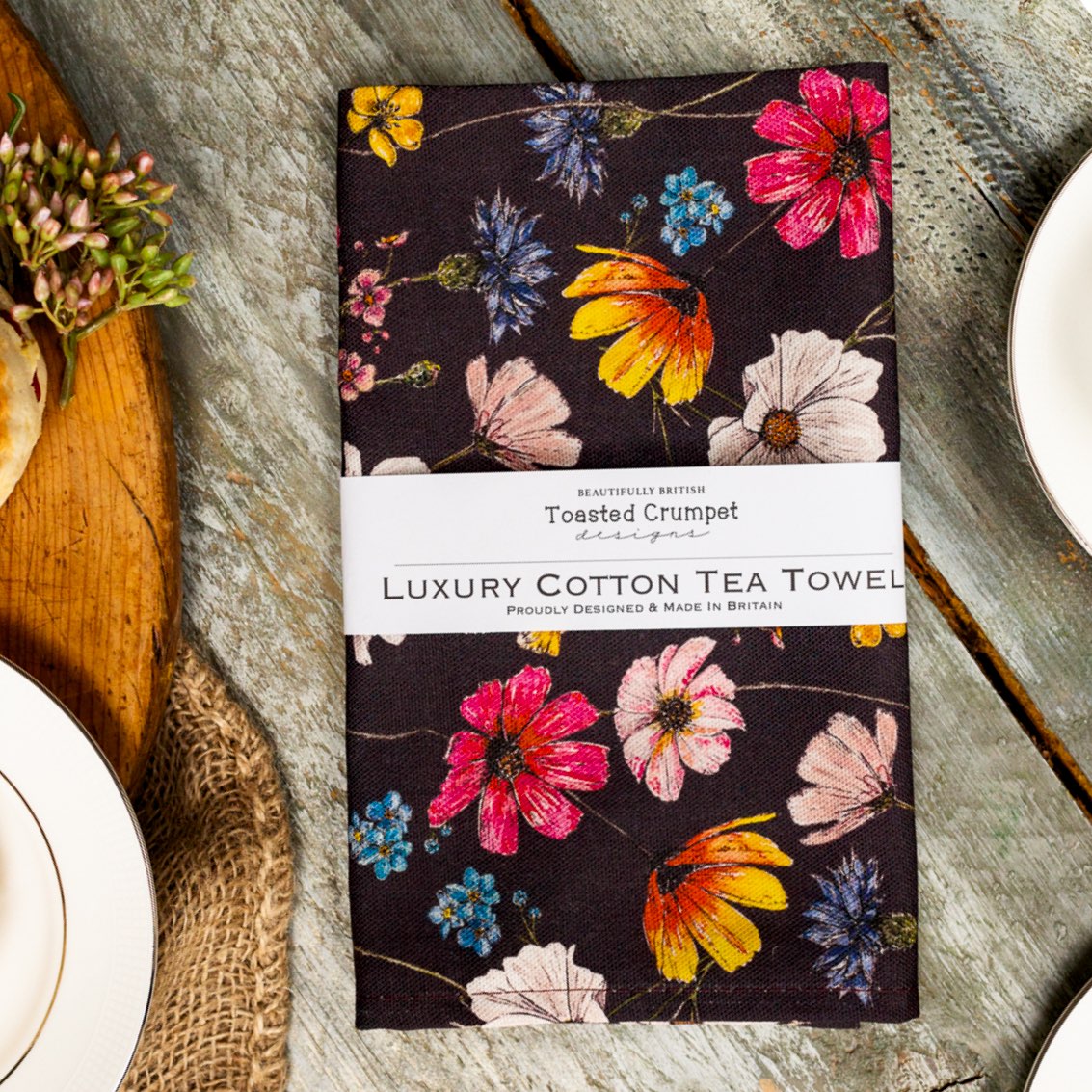 Picture of The Regency Gardens (Noir) Tea Towel