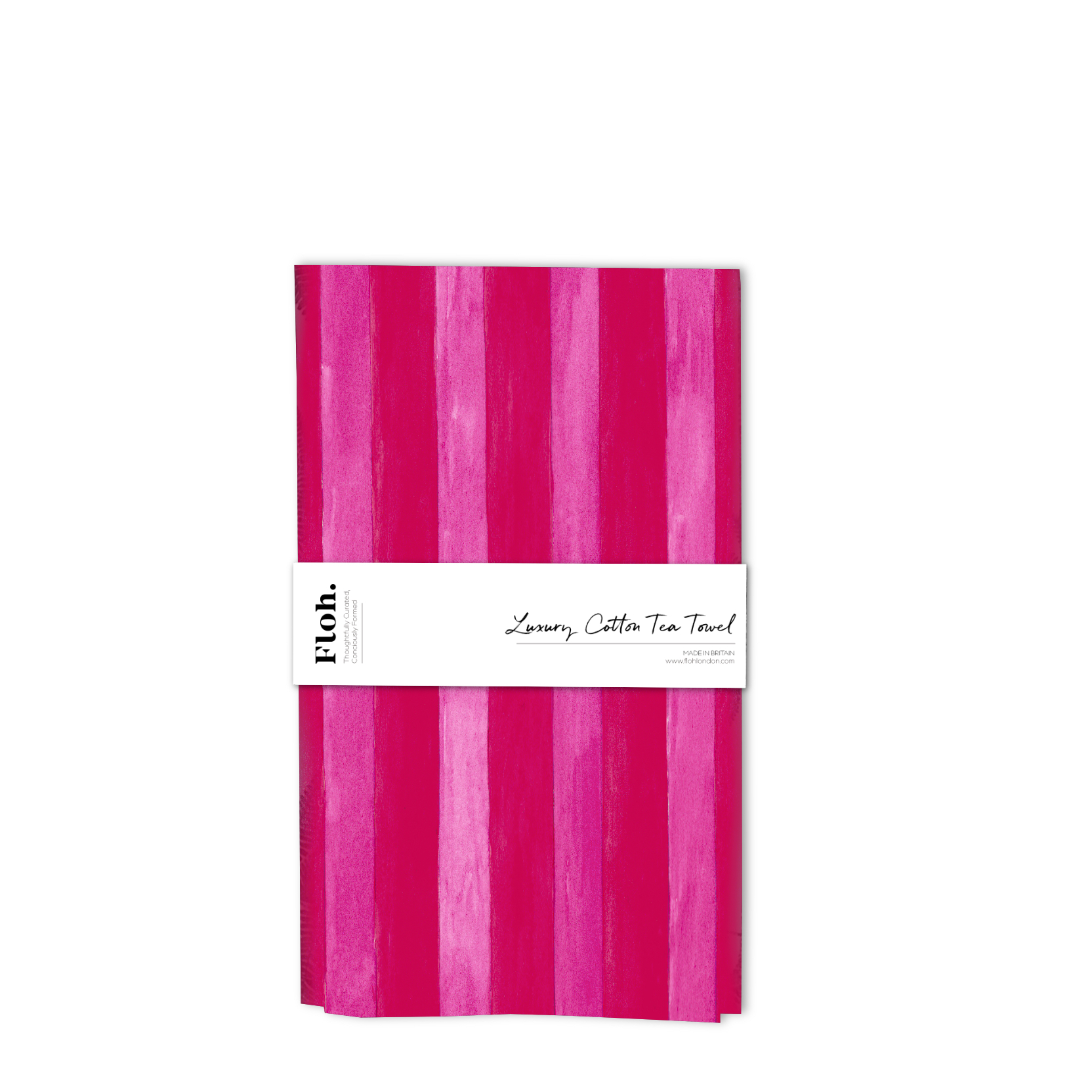 Picture of Raspberry & Cherry (Stripes) Tea Towel