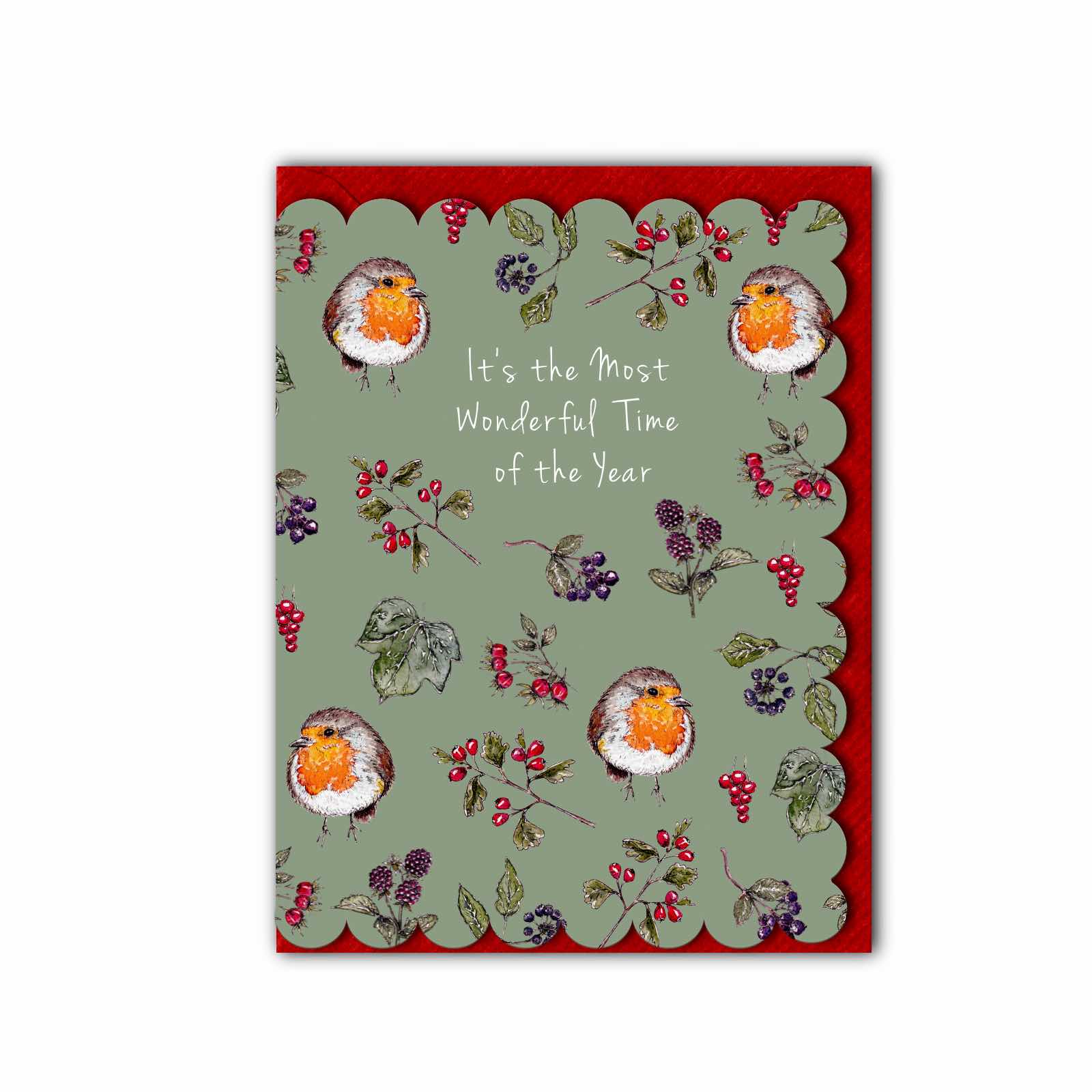 Picture of Most Wonderful Time (Sage Green) Card (Cello-Free)