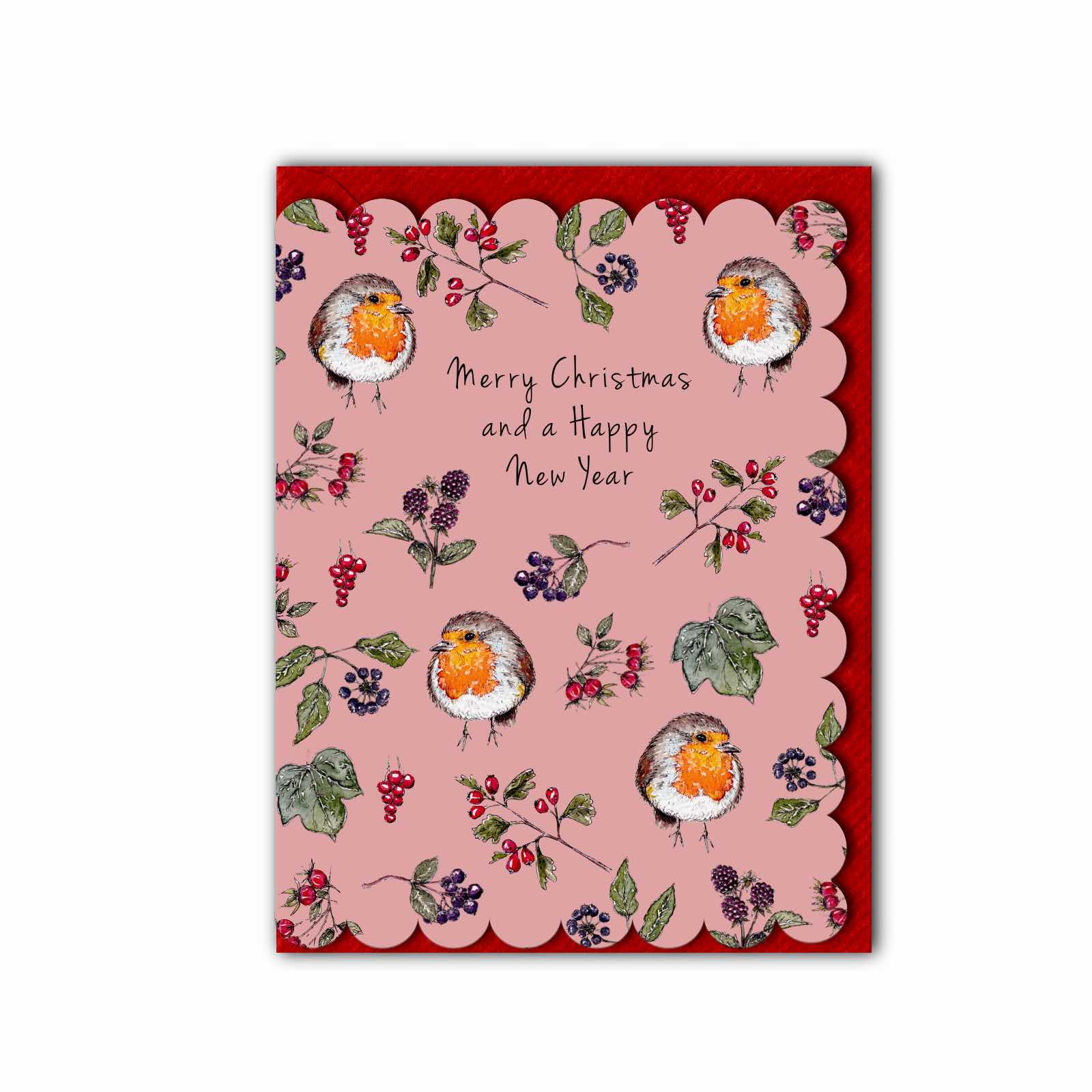 Picture of Christmas & New Year (Pink) Card (Cello-Free)