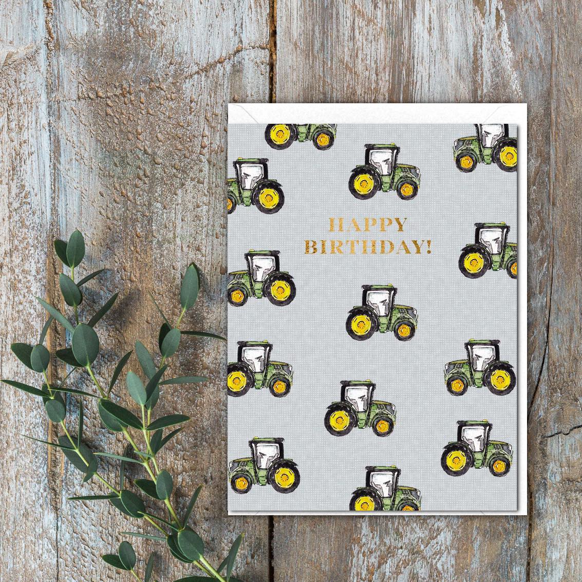 Picture of Happy Birthday! (Tractors) - Mini Card (Cello-Free