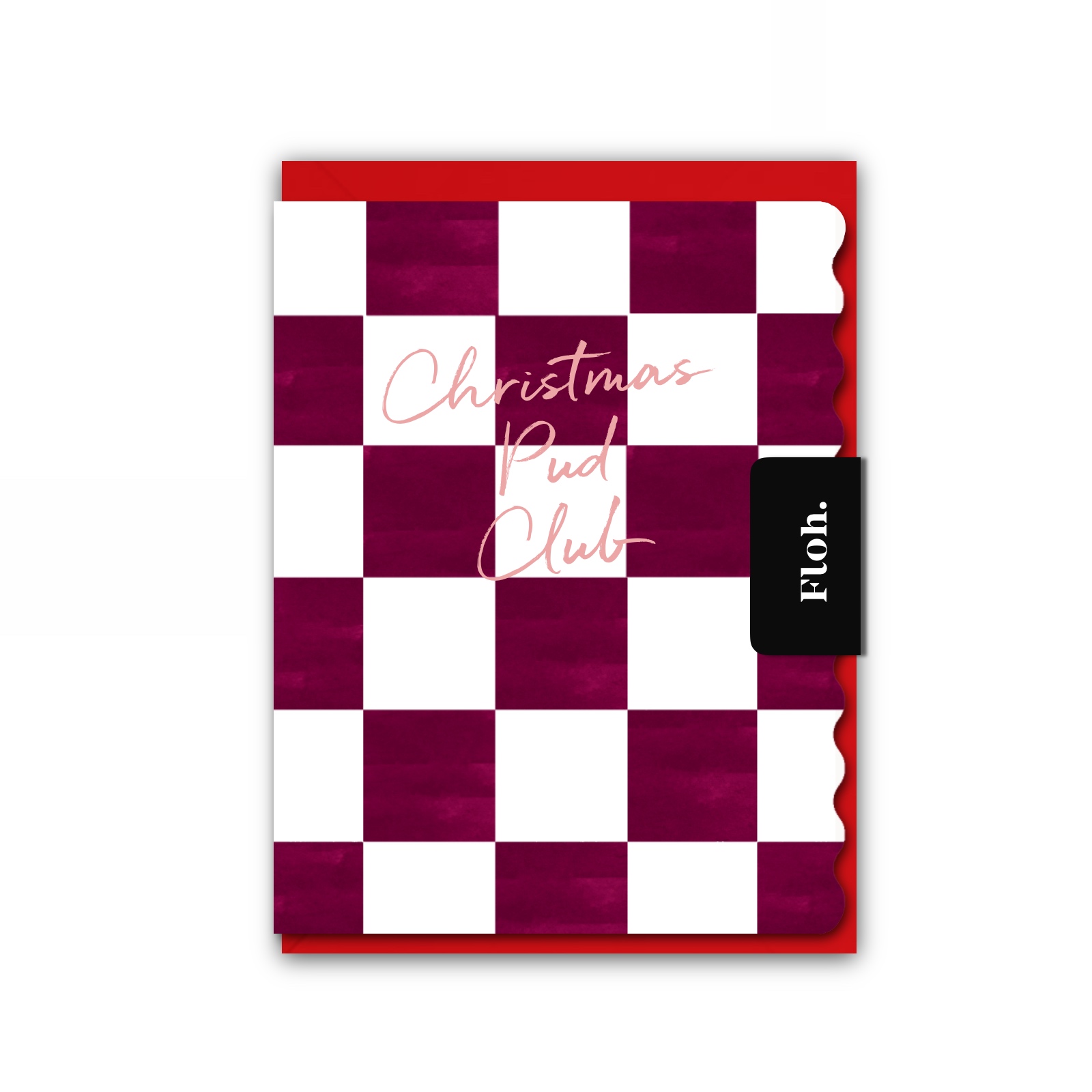 Picture of Christmas Pud Club (Checkerboard) Card (Cello-Free