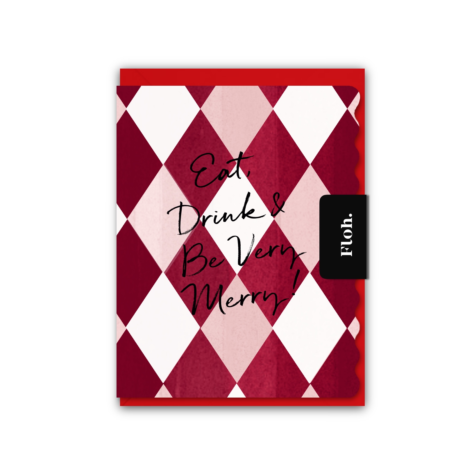 Picture of Eat, Drink & Be Very Merry (Harlequin) Card (Cello