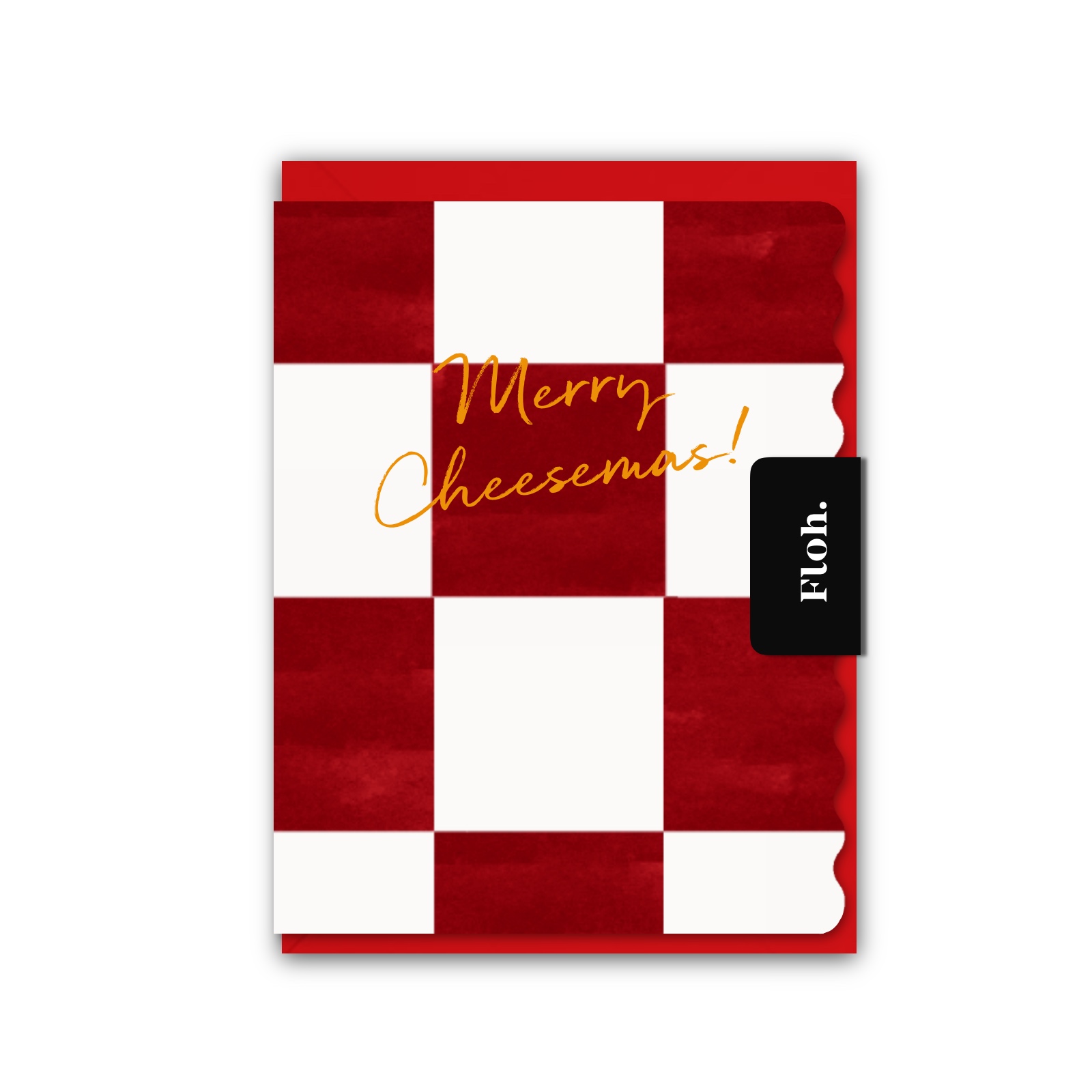 Picture of Merry Cheesemas (Checkerboard) Card (Cello-Free)