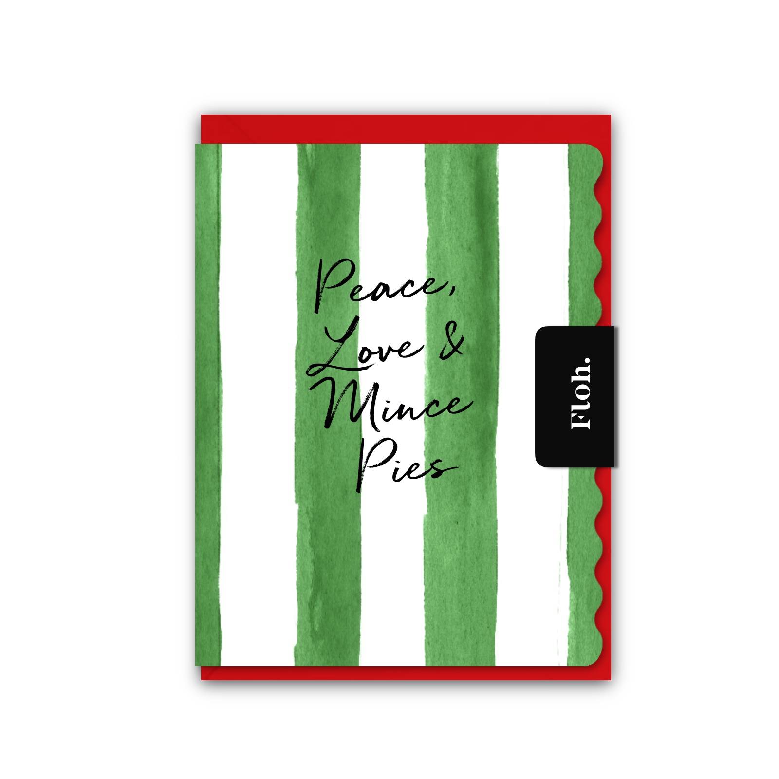 Picture of Peace, Love & Mine Pies (Stripes) Card (Cello-Free
