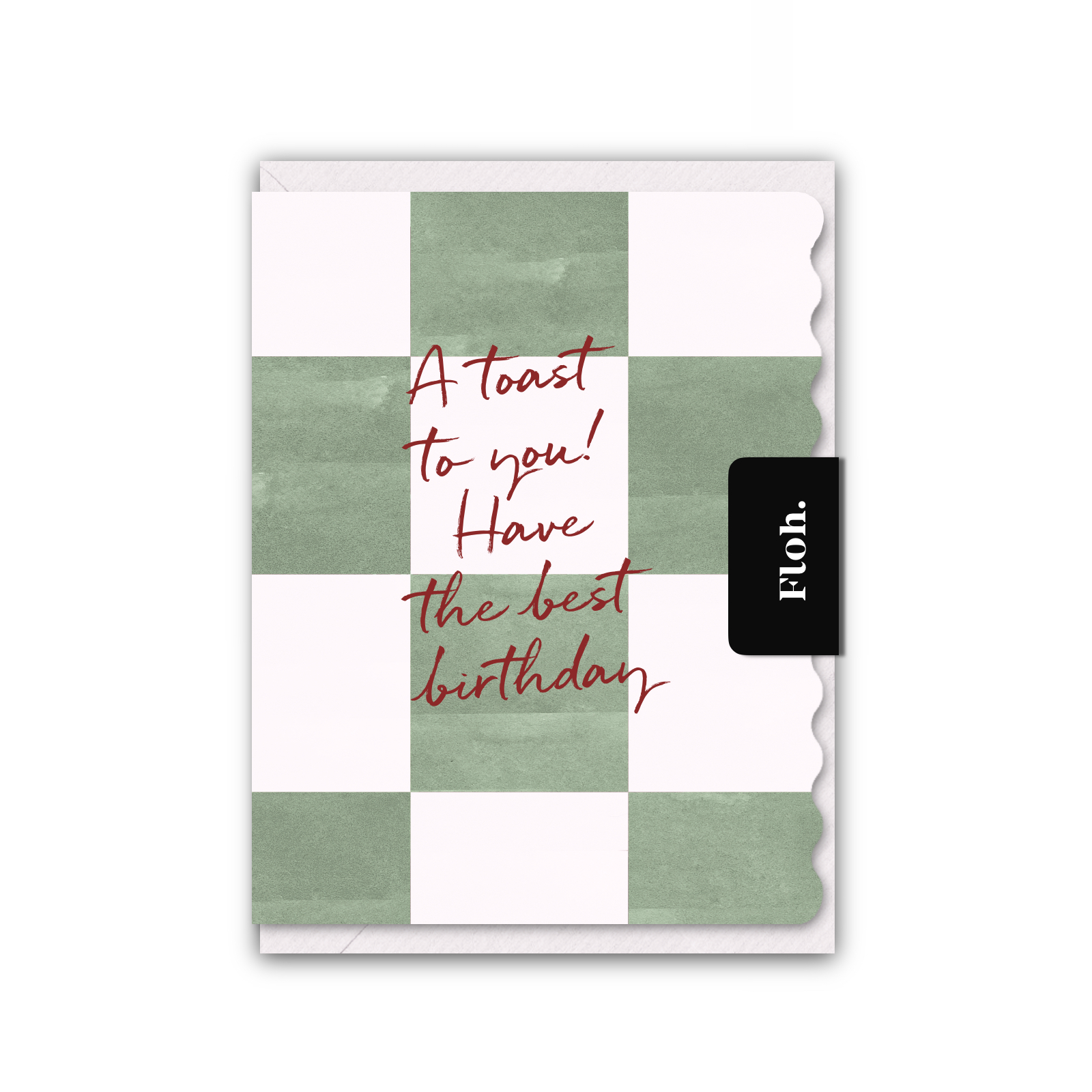 Picture of A Toast to You (Matcha Checkerboard) Card (Cello-F