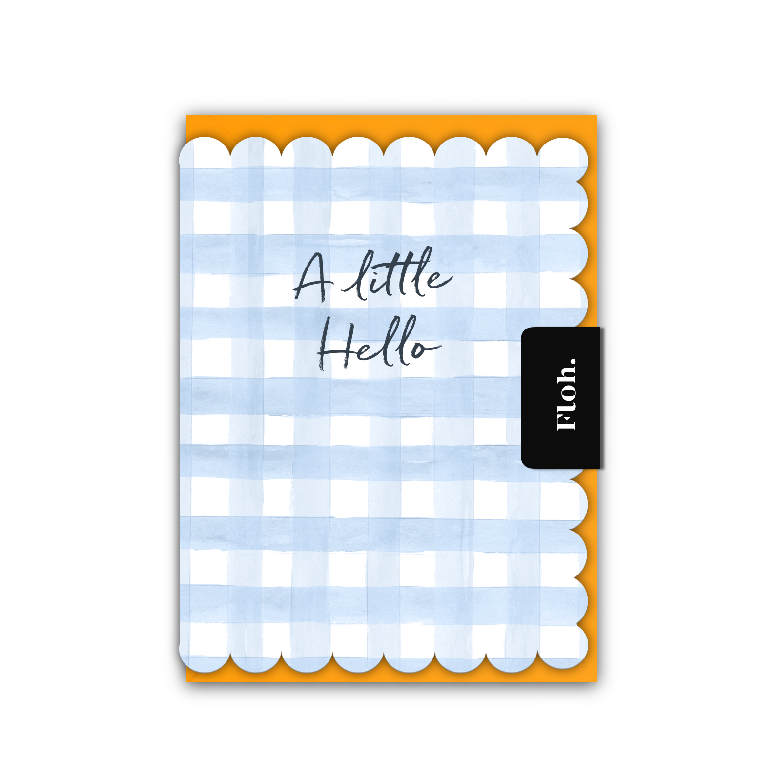 Picture of A Little Hello (Sky Blue Gingham) Card (Cello-Free