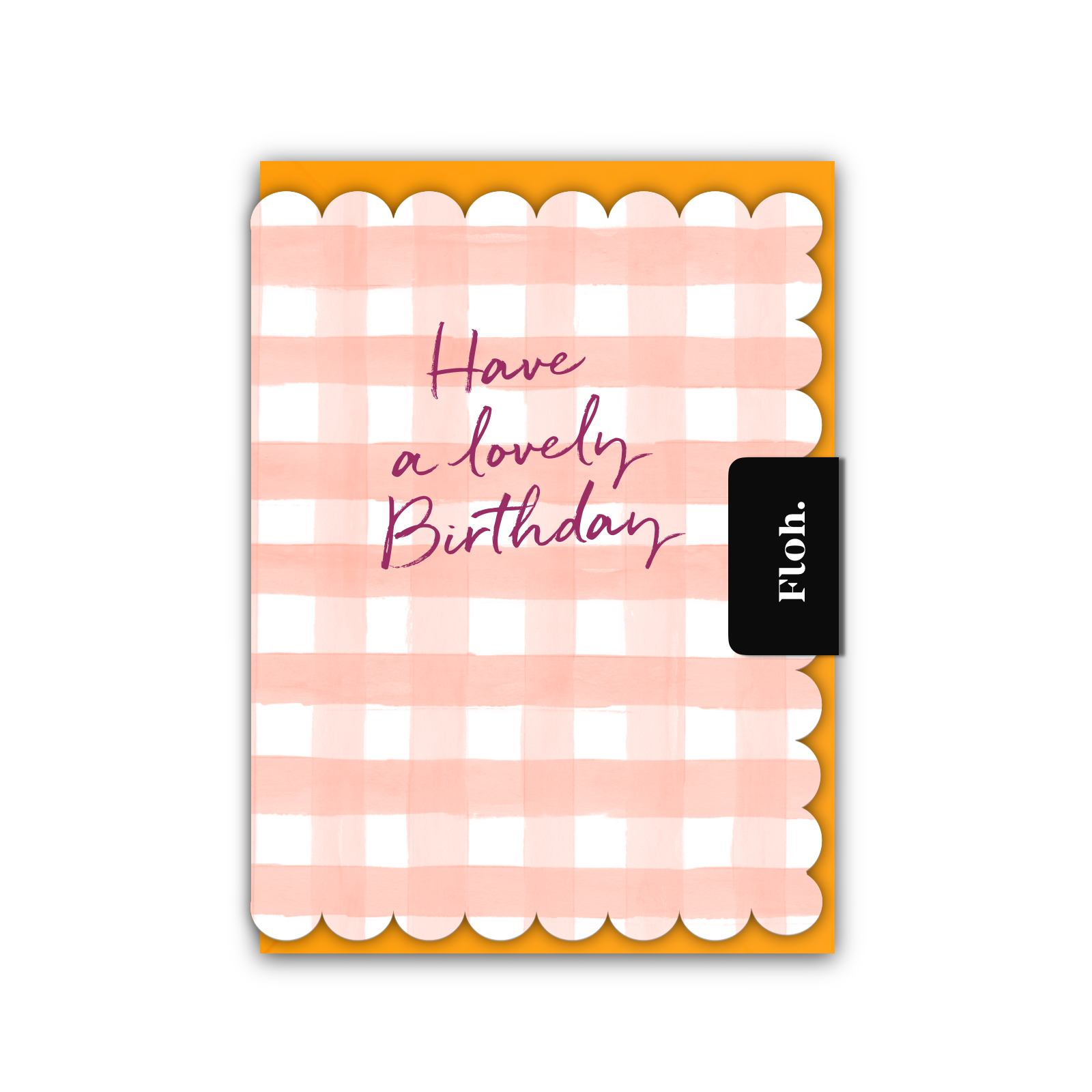 Picture of Have a lovely Birthday (Peach Gingham) Card (Cello