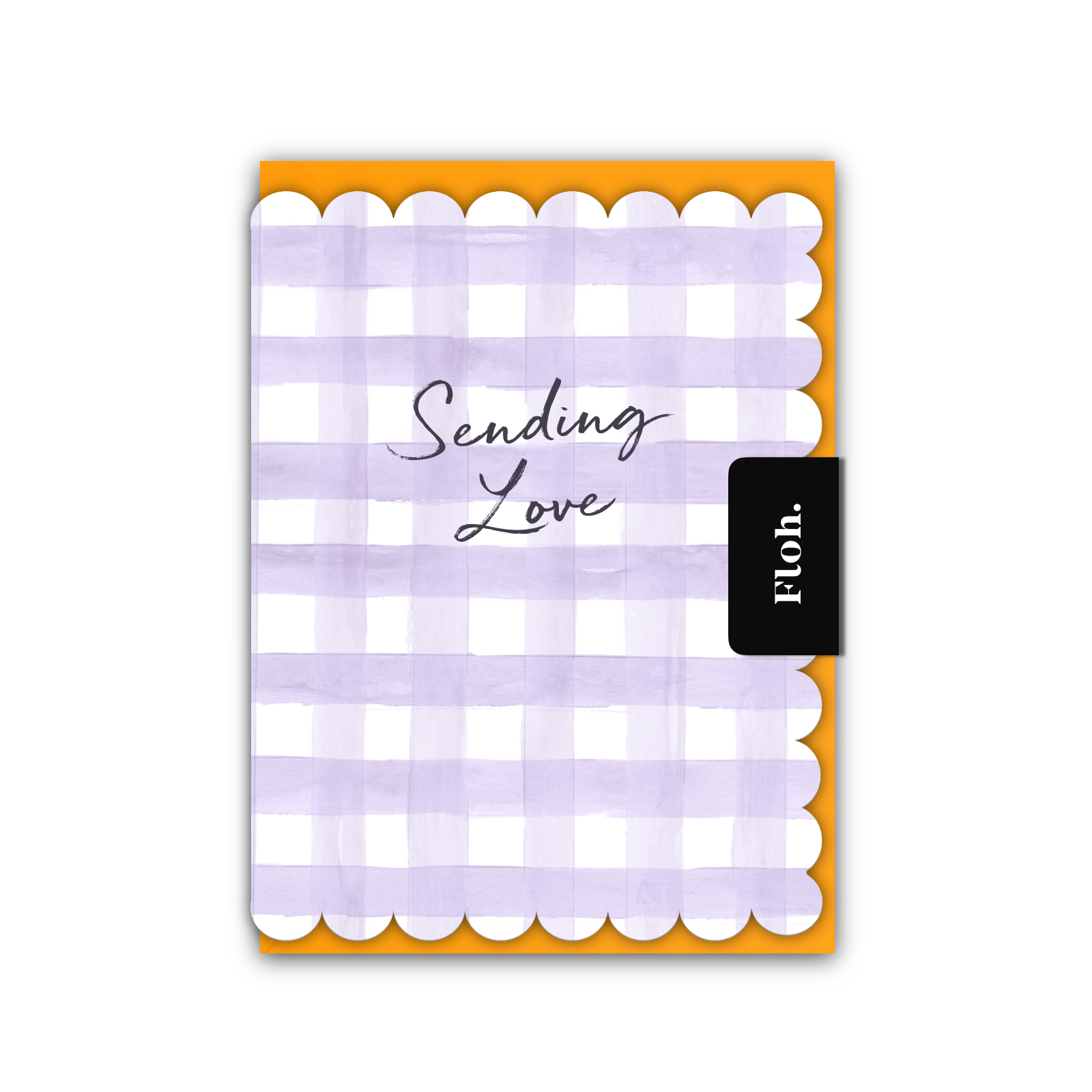 Picture of Sending Love (Lavender Gingham) Card (Cello-Free)-