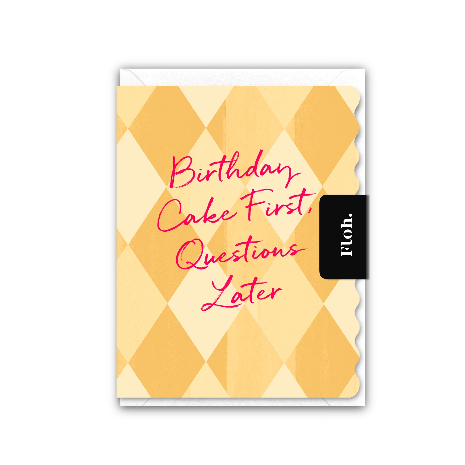 Picture of Birthday Cake First (Harlequin) Card (Cello-Free)