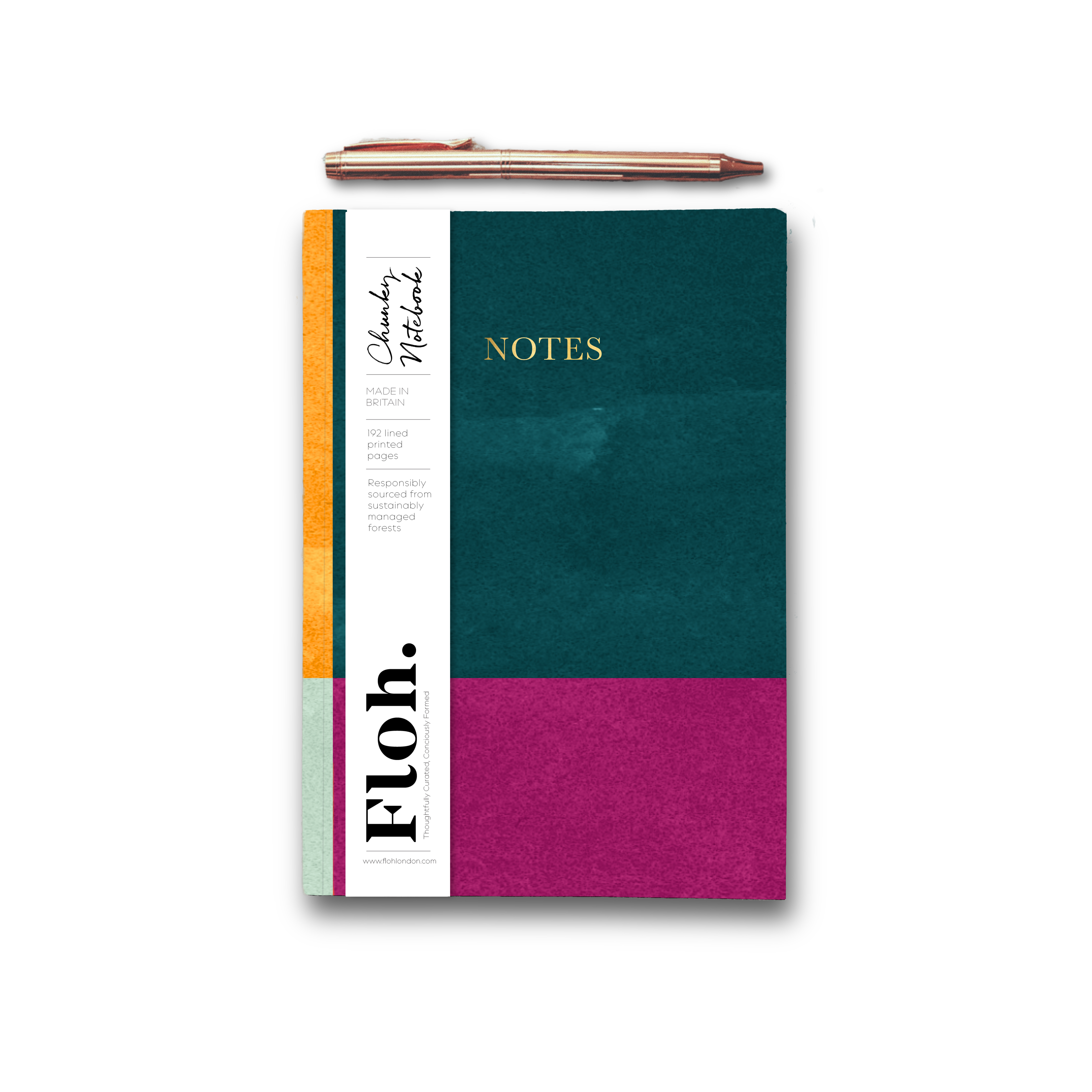 Picture of Teal (Colourblock) A5 Chunky Notebook