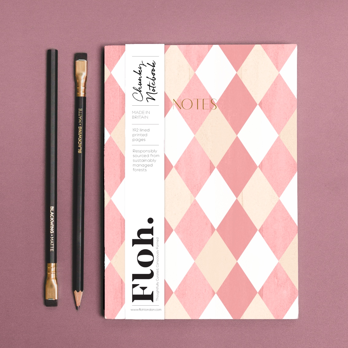 Picture of Ballet Pink & Rose (Harlequin) A5 Chunky Notebook
