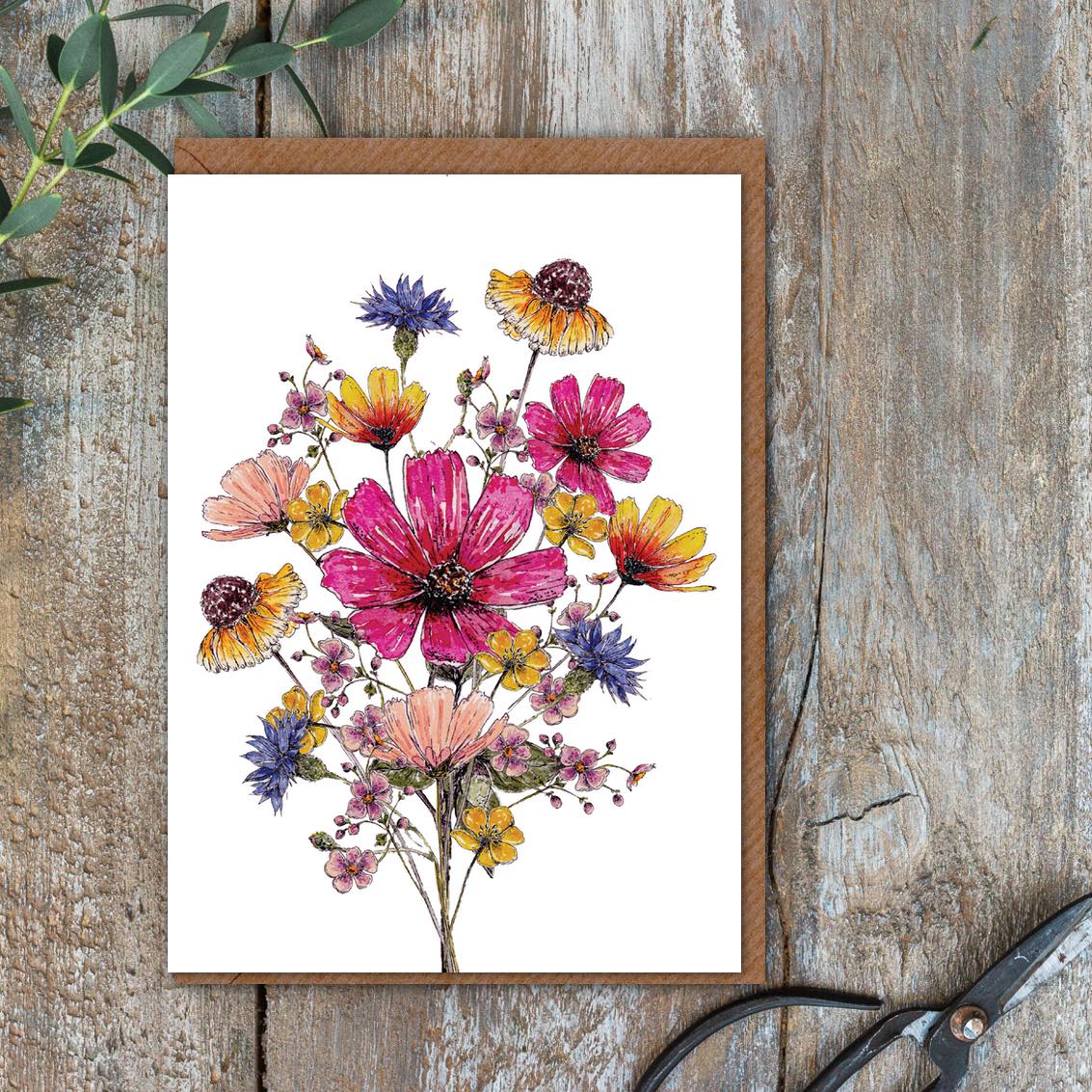 Picture of Pink Posy Card (Cello-Free)