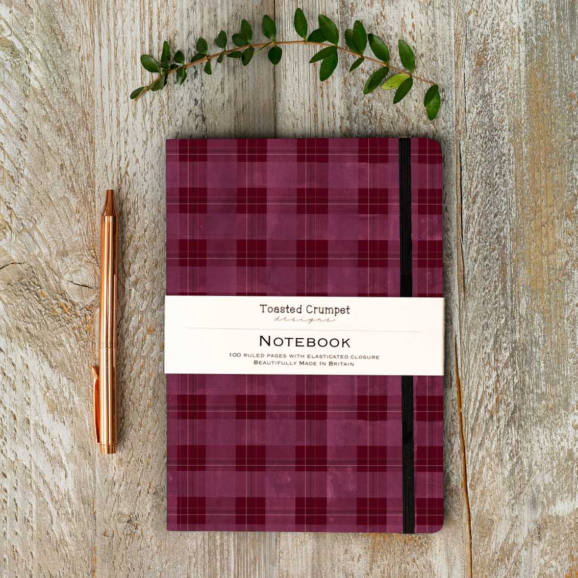 Picture of Burgandy (Tartan) A5 Lined Notebook