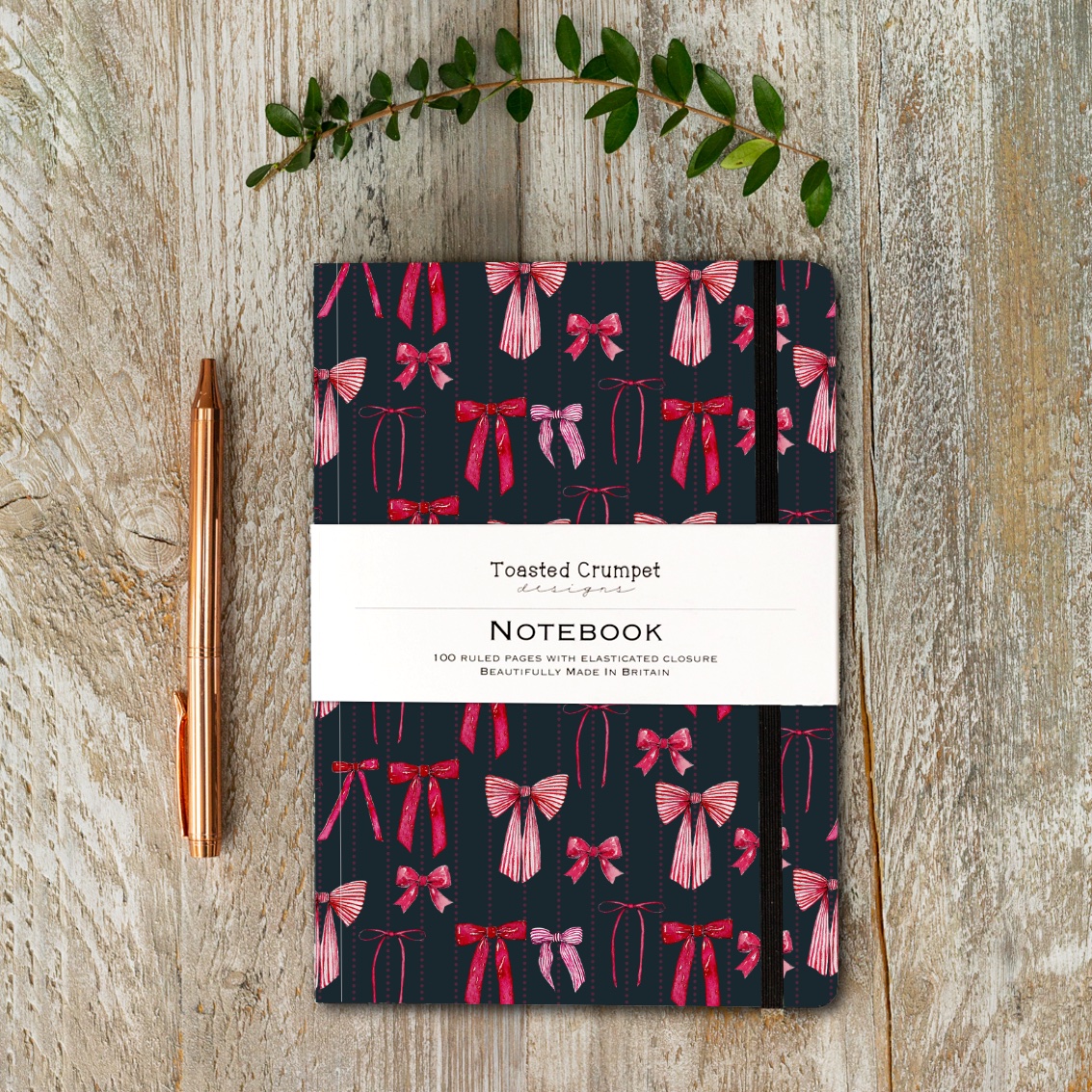 Picture of Bow (Noir) A5 Lined Notebook-