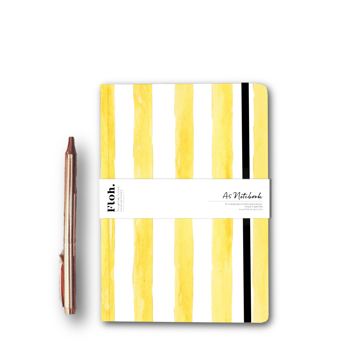 Picture of Lemon (Stripes) A5 Lined Notebook