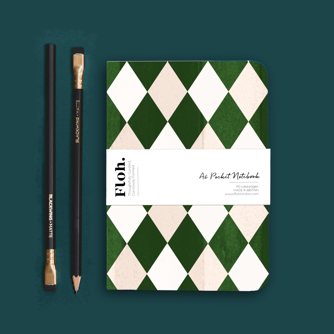 Picture of Emerald Green (Harlequin) A6 Lined Pocket Notebook