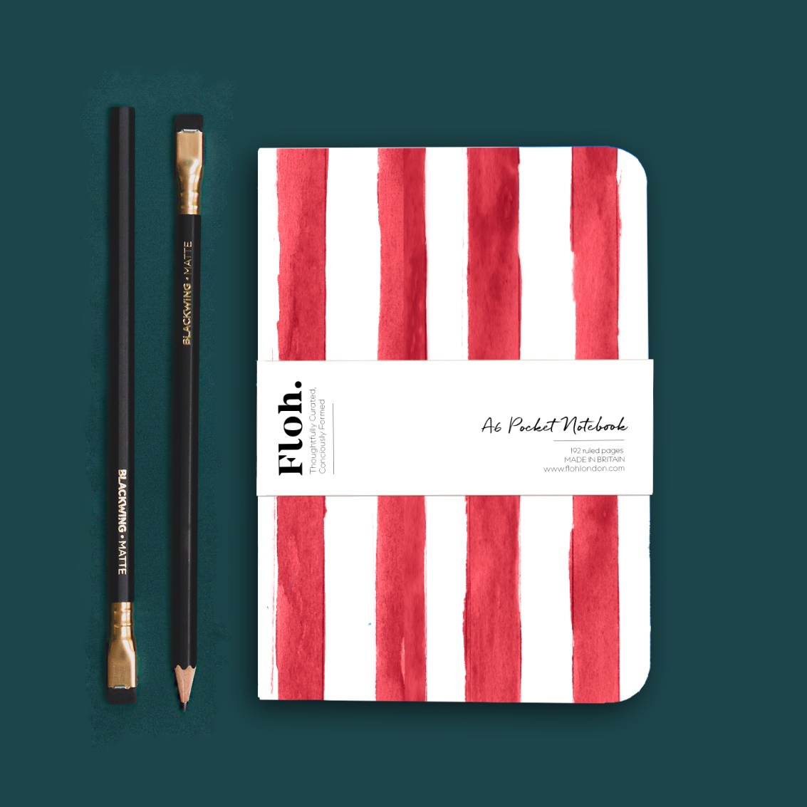 Picture of Crimson (Stripes) A6 Lined Pocket Notebook