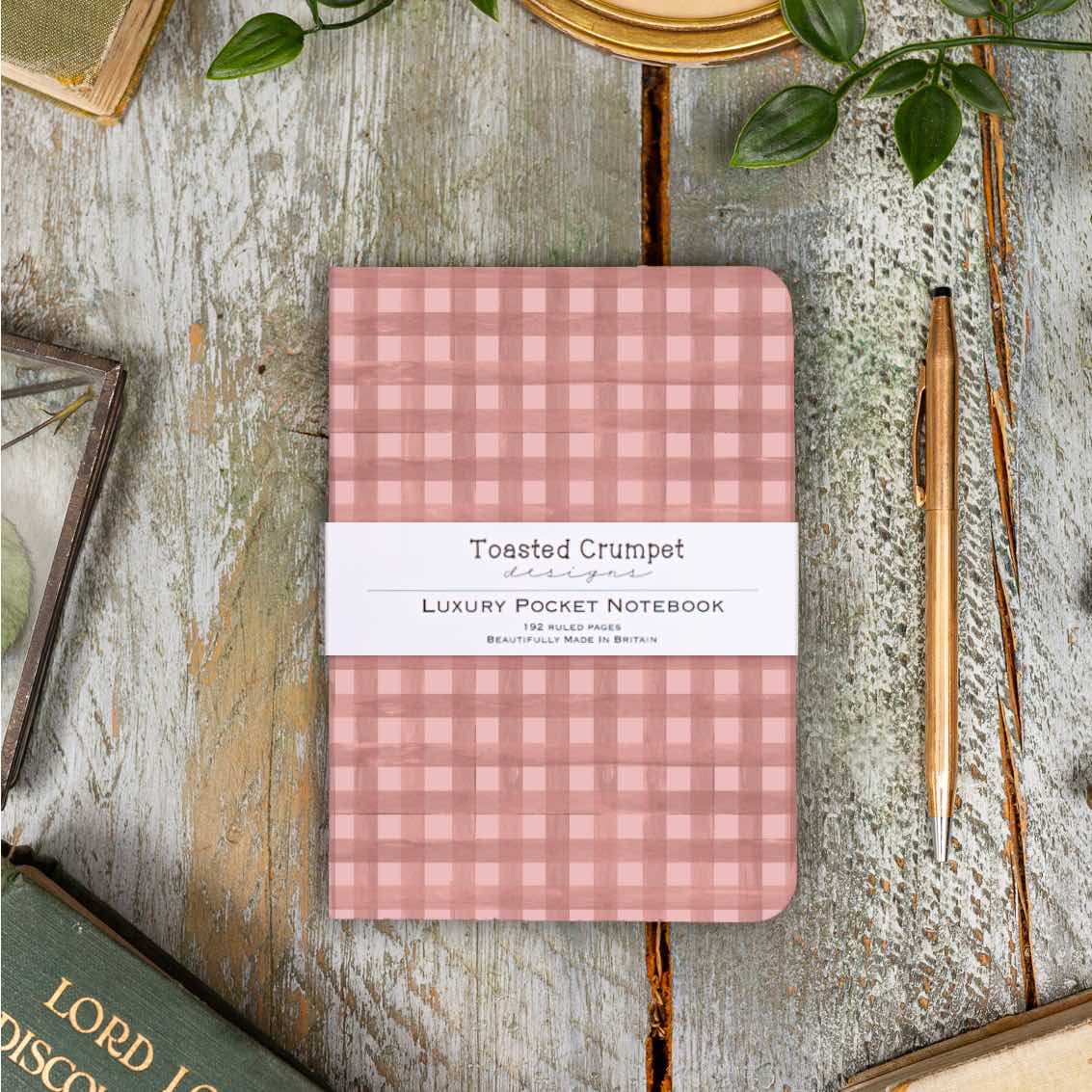 Picture of Heather Blush (Check) A6 Lined Pocket Notebook