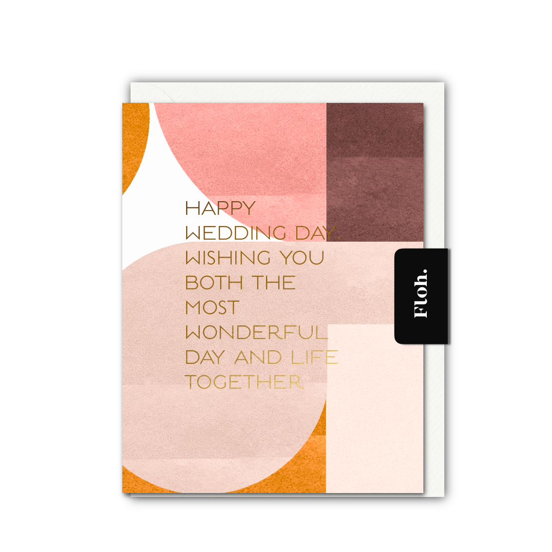 Picture of Happy Wedding Day (Colourblock) Card (Cello-Free)-