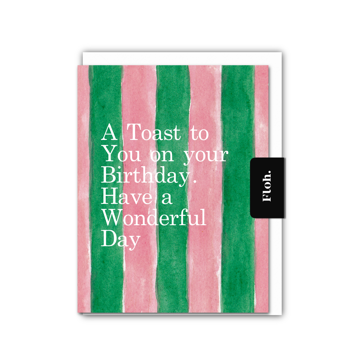 Picture of A Toast to You (Pink & Green Stripes) Card (Cello-