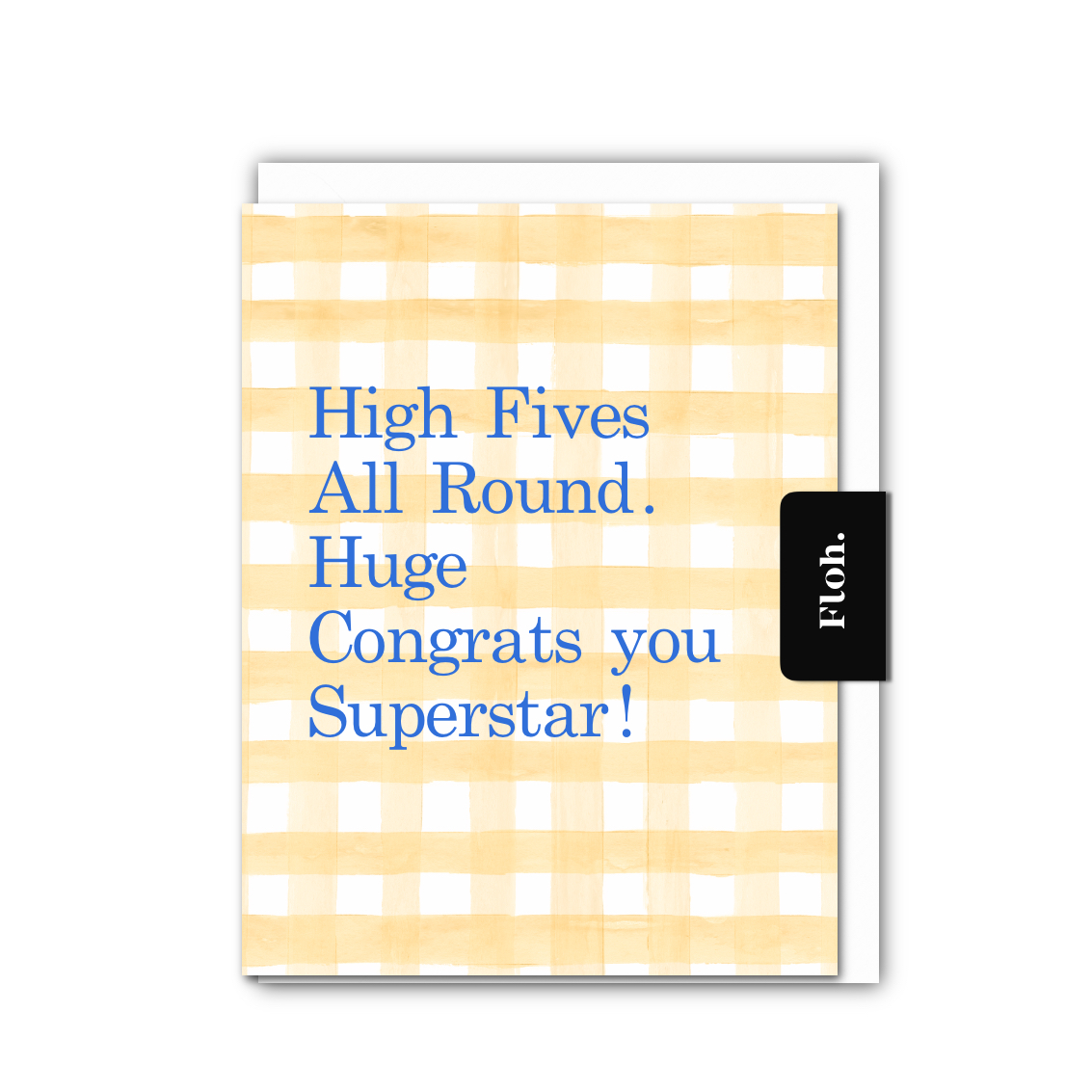 Picture of High Fives All Round (Lemon Gingham) Card (Cello-F