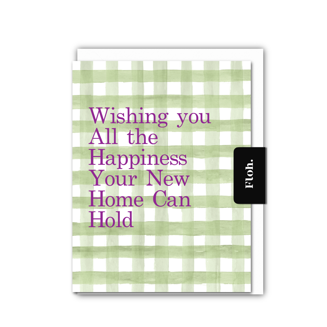 Picture of New Home (Olive Gingham) Card (Cello-Free)