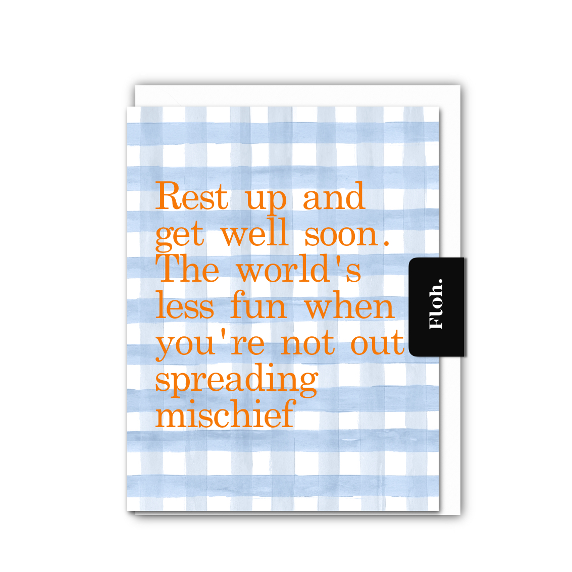 Picture of Rest up & Get Well Soon (Sky Blue Gingham) Card (C