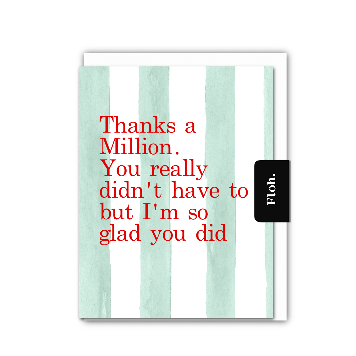 Picture of Thanks a Million (Mint Stripes) Card (Cello-Free)-