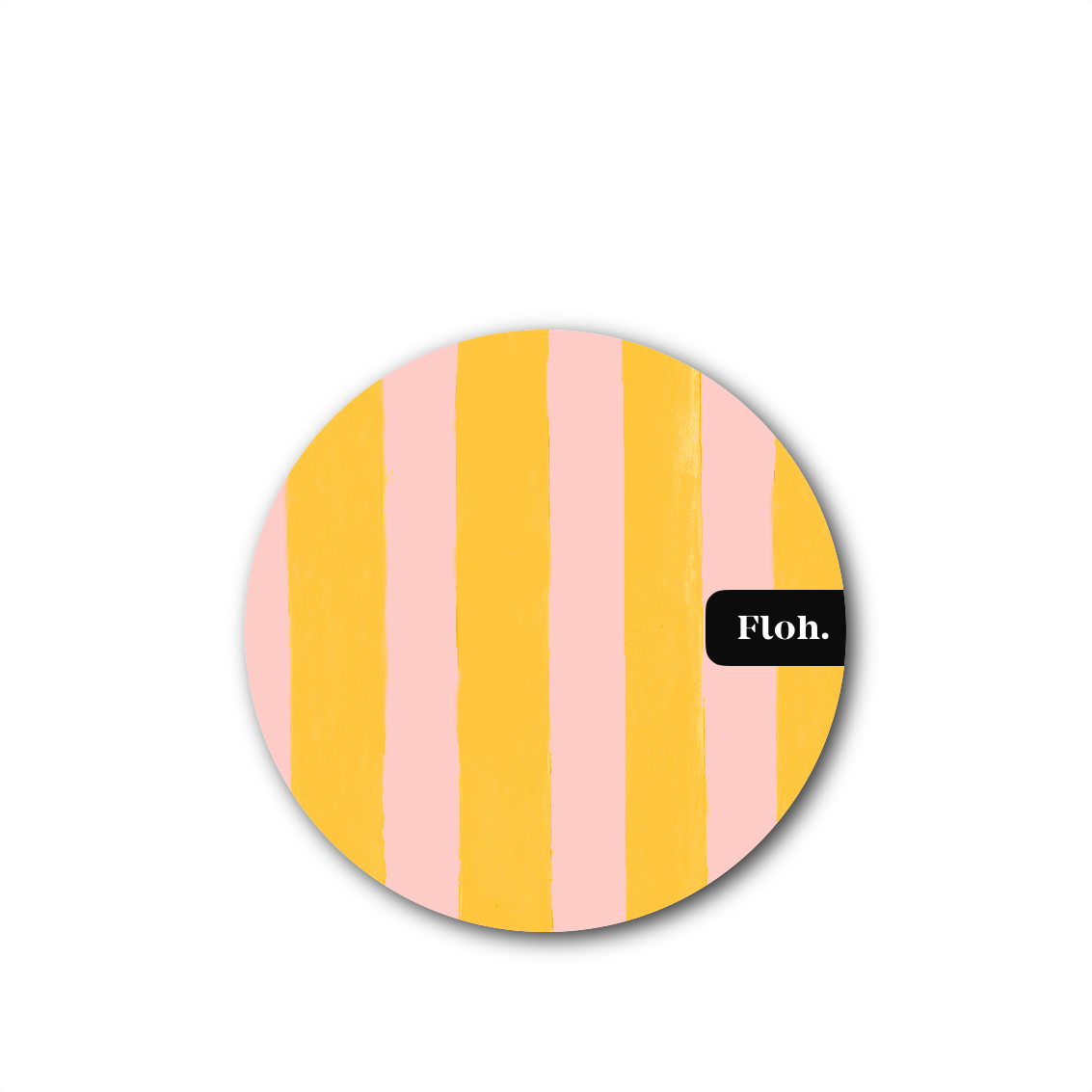 Picture of Mango & Peach (Stripes) Round Coaster