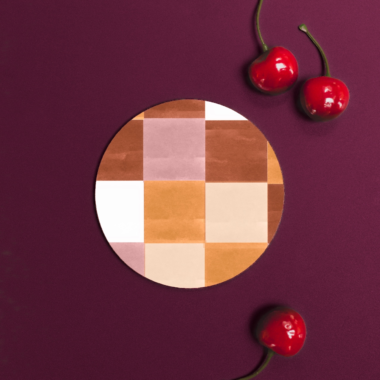 Picture of Gingerbread (Checkerboard) Round Coaster