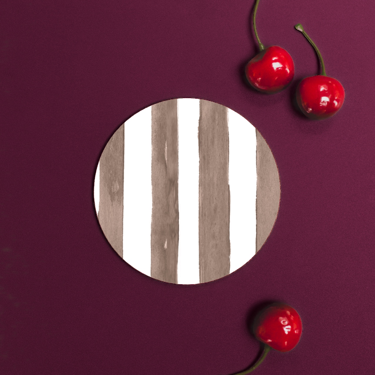 Picture of Mocha (Stripes) Round Coaster