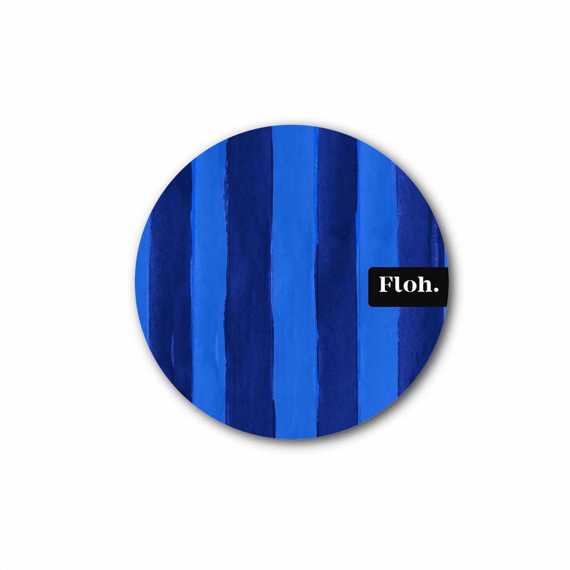 Picture of Midnight & Cobalt Blue (Stripes) Round Coaster