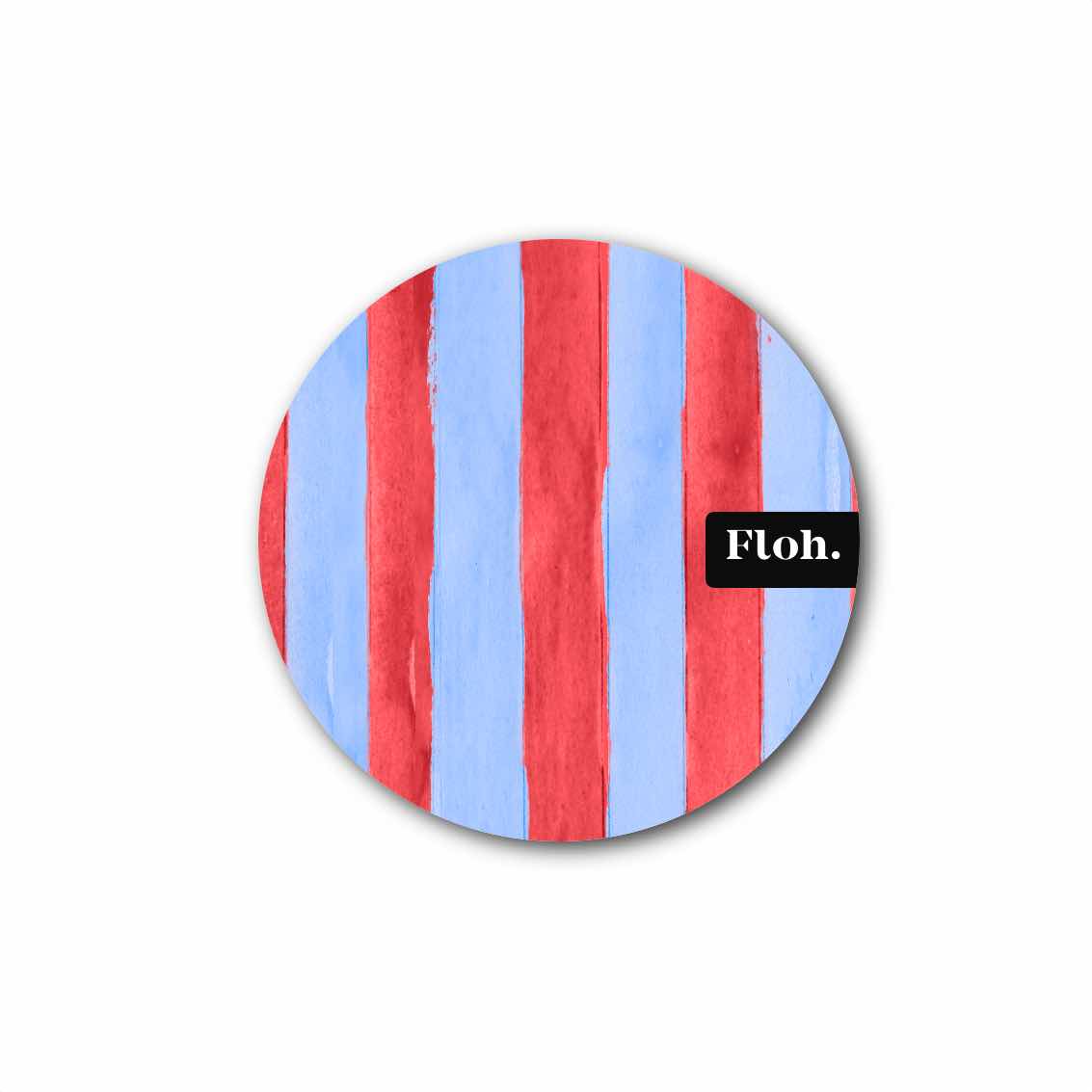 Picture of Sky Blue & Coral (Stripes) Round Coaster
