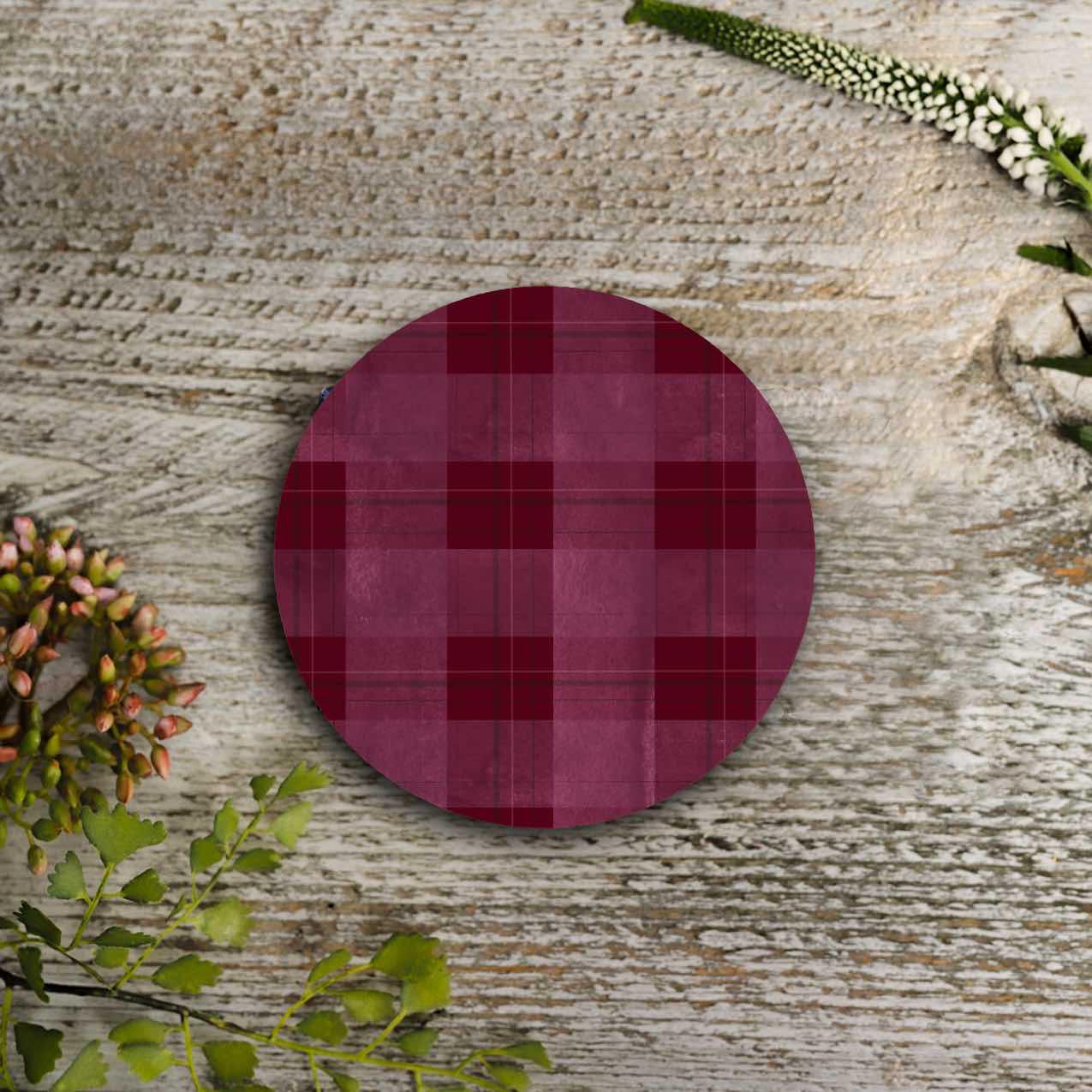 Picture of Burgundy (Tartan) Round Coaster