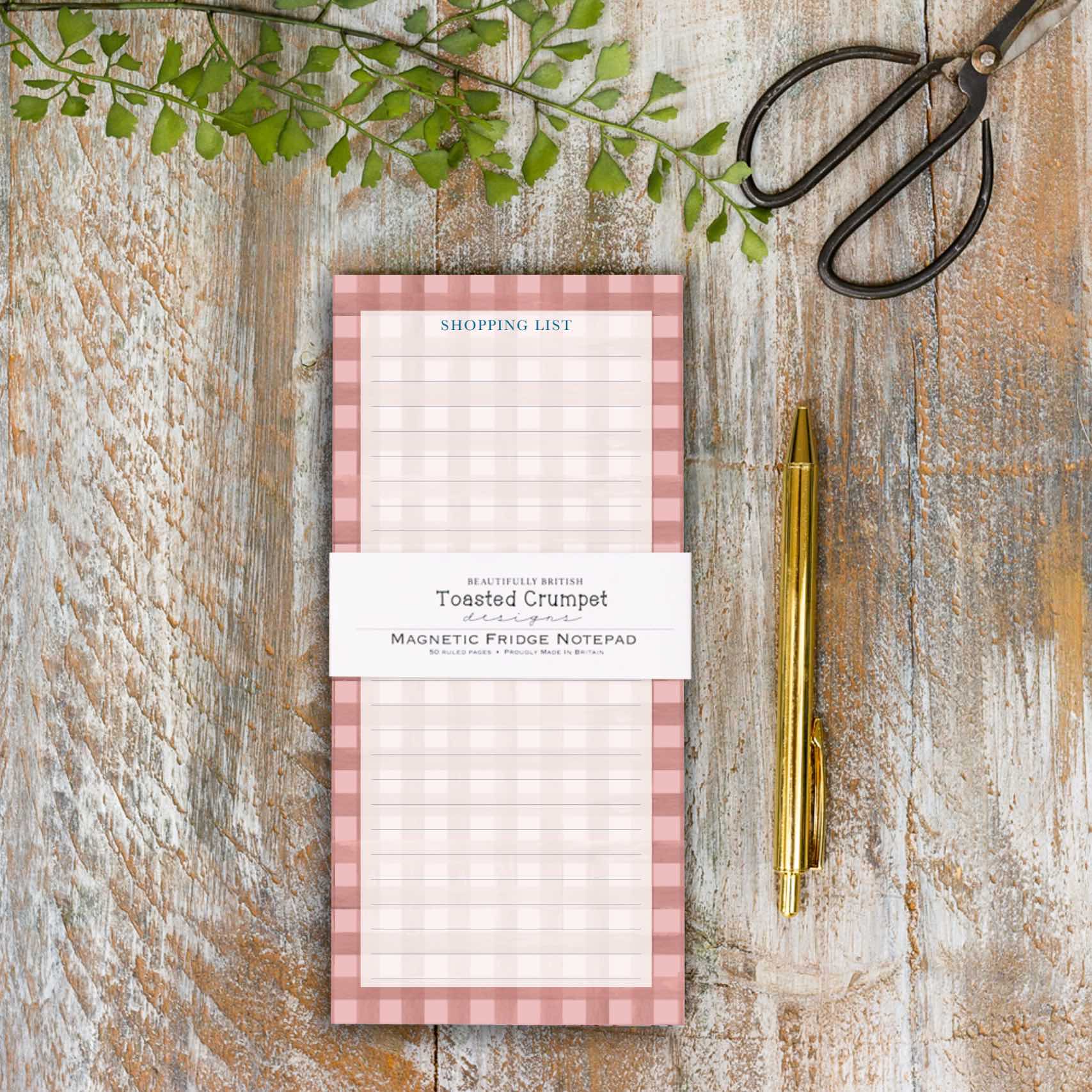 Picture of Heather Blush (Check) Magnetic Shopping List