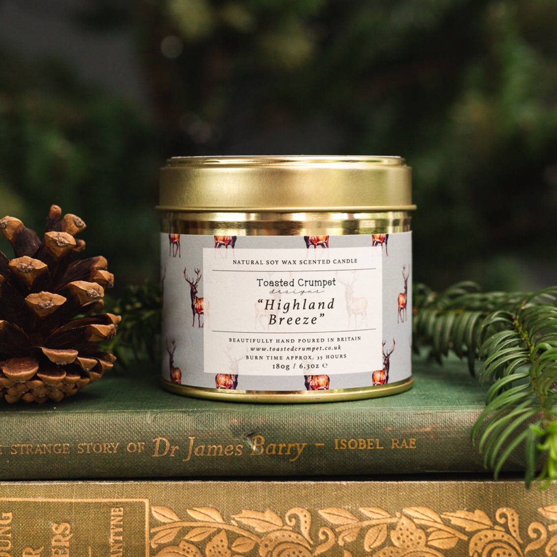 Picture of Highland Breeze candle in matt gold tin
