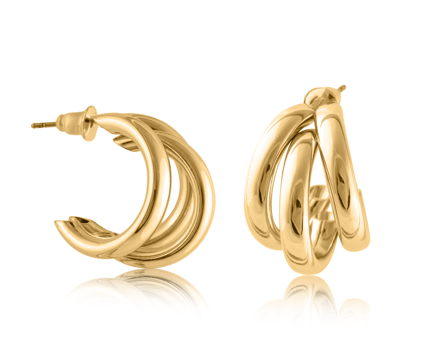 Picture of Gold Gisele Turbular Plated Brass Earrings