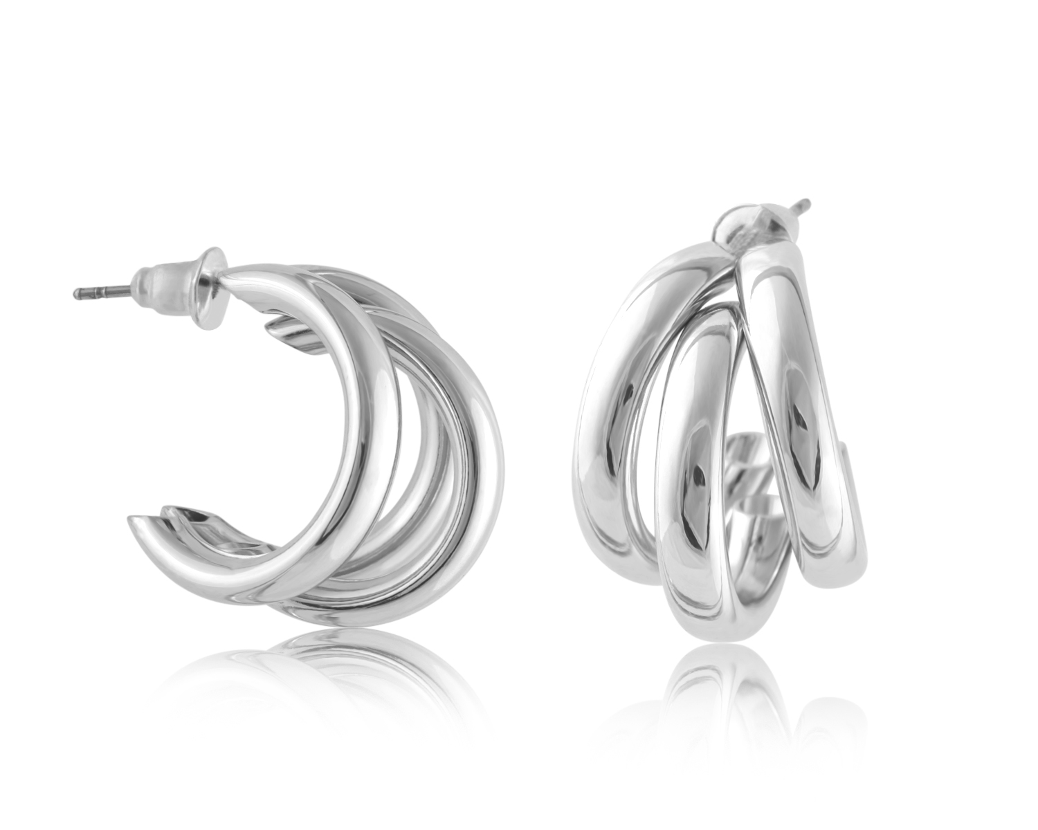 Picture of Silver Gisele Turbular Plated Brass Earrings