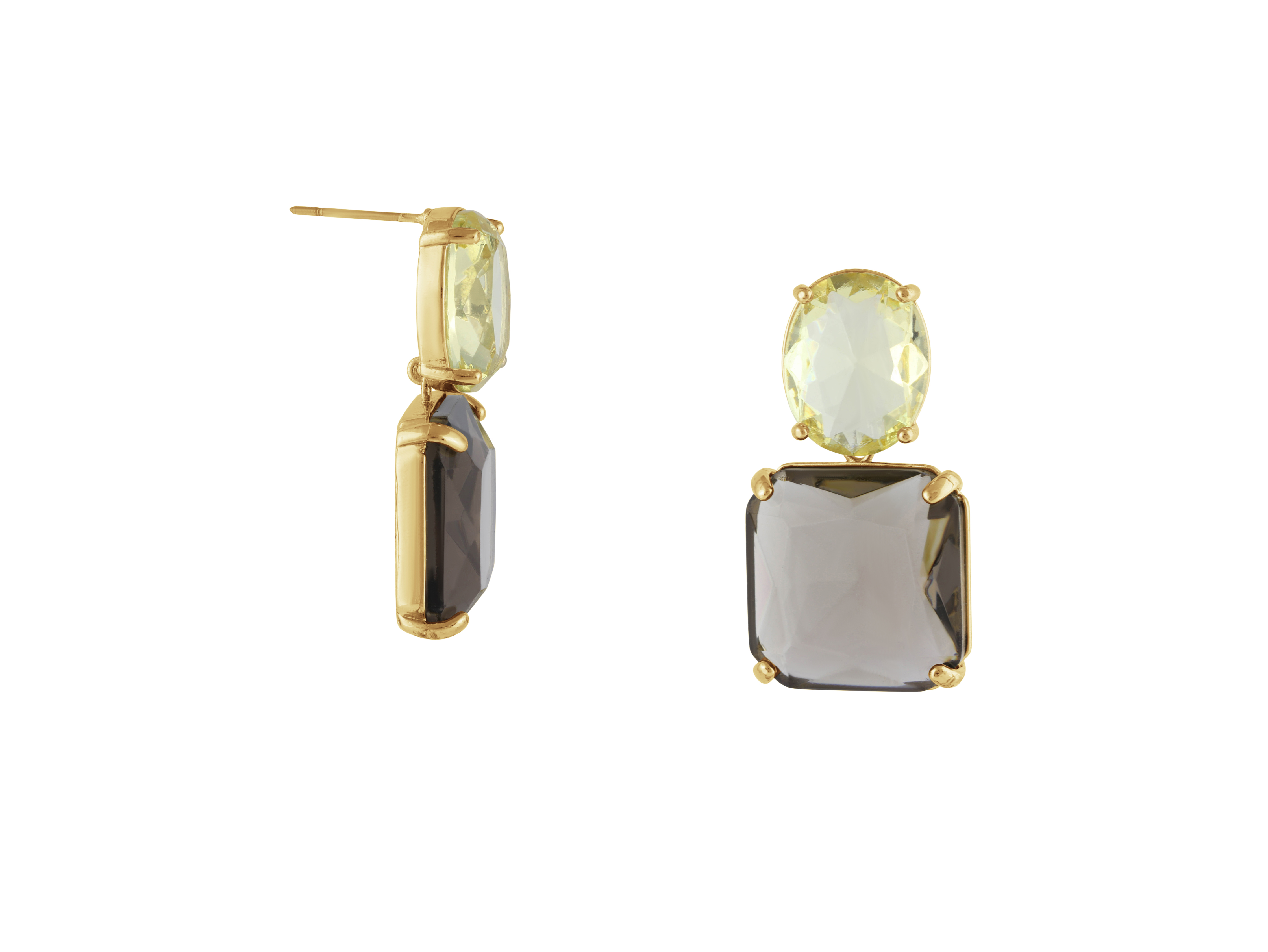 Picture of Yellow Brown  Aura Allure Stone Cut Luxe Earrings