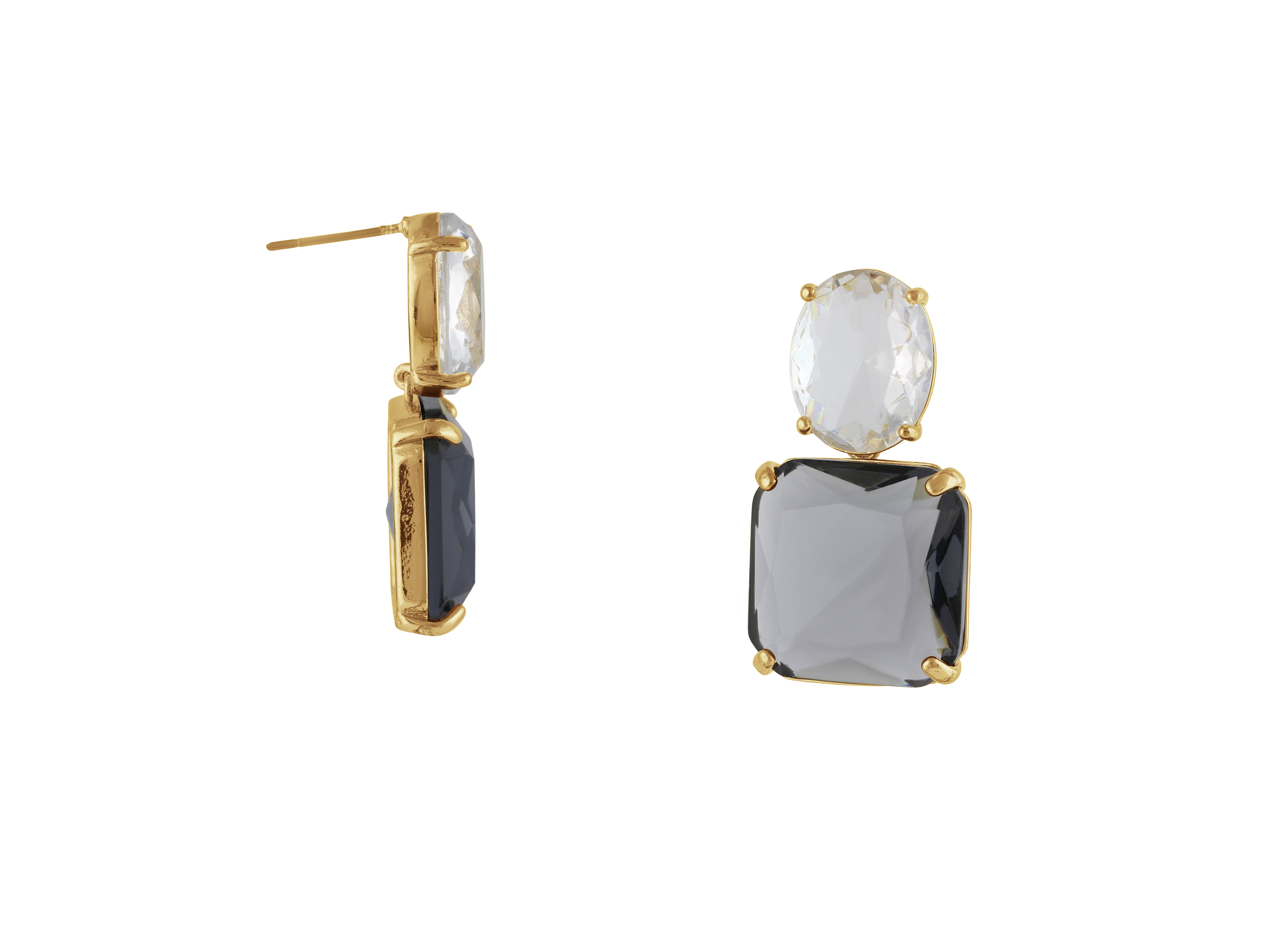 Picture of Crystal Blue Aura Allure Stone Cut Luxe Earrings