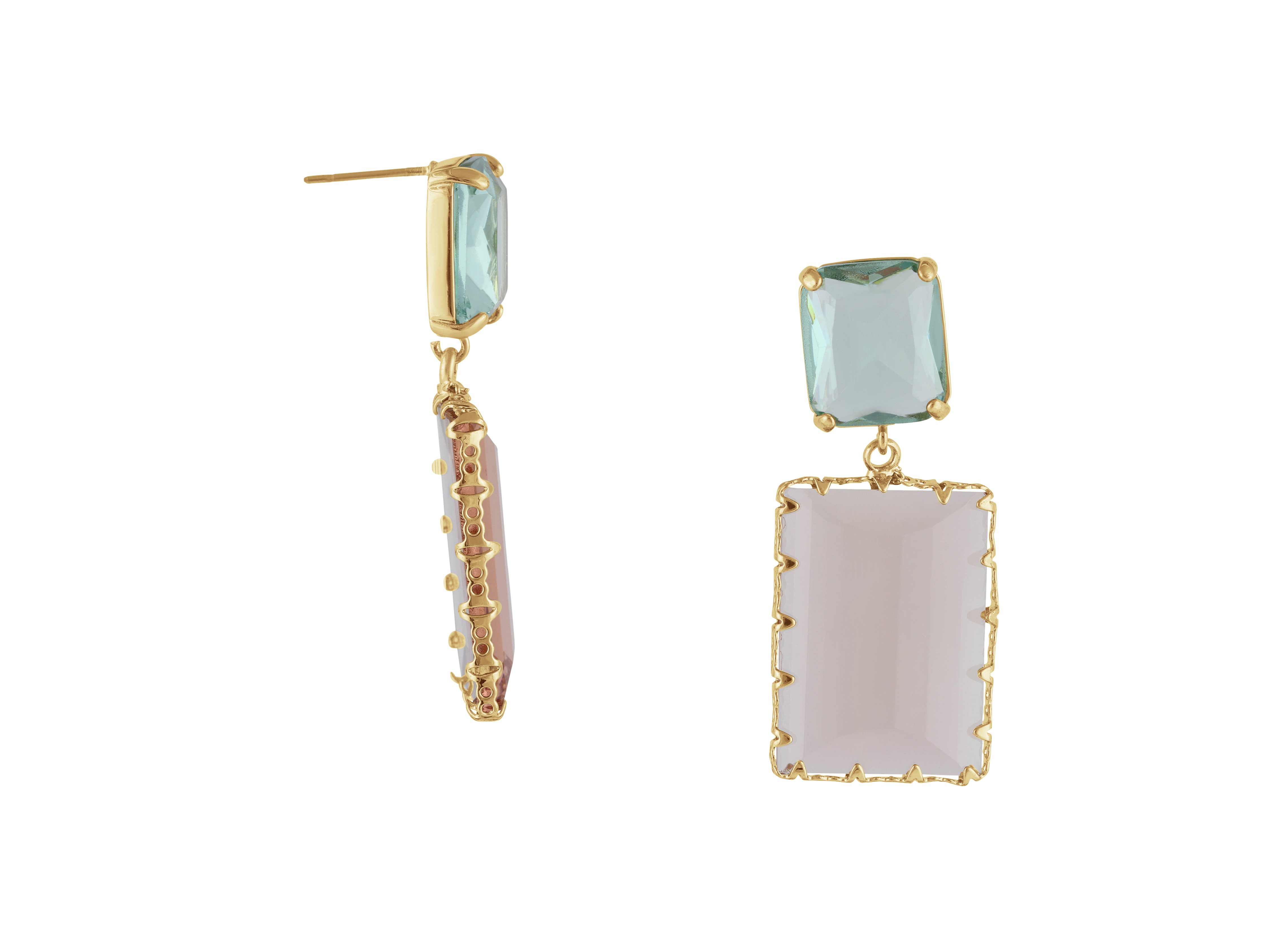 Picture of Green Pink  Cosette Allure Stone Cut Luxe Earrings