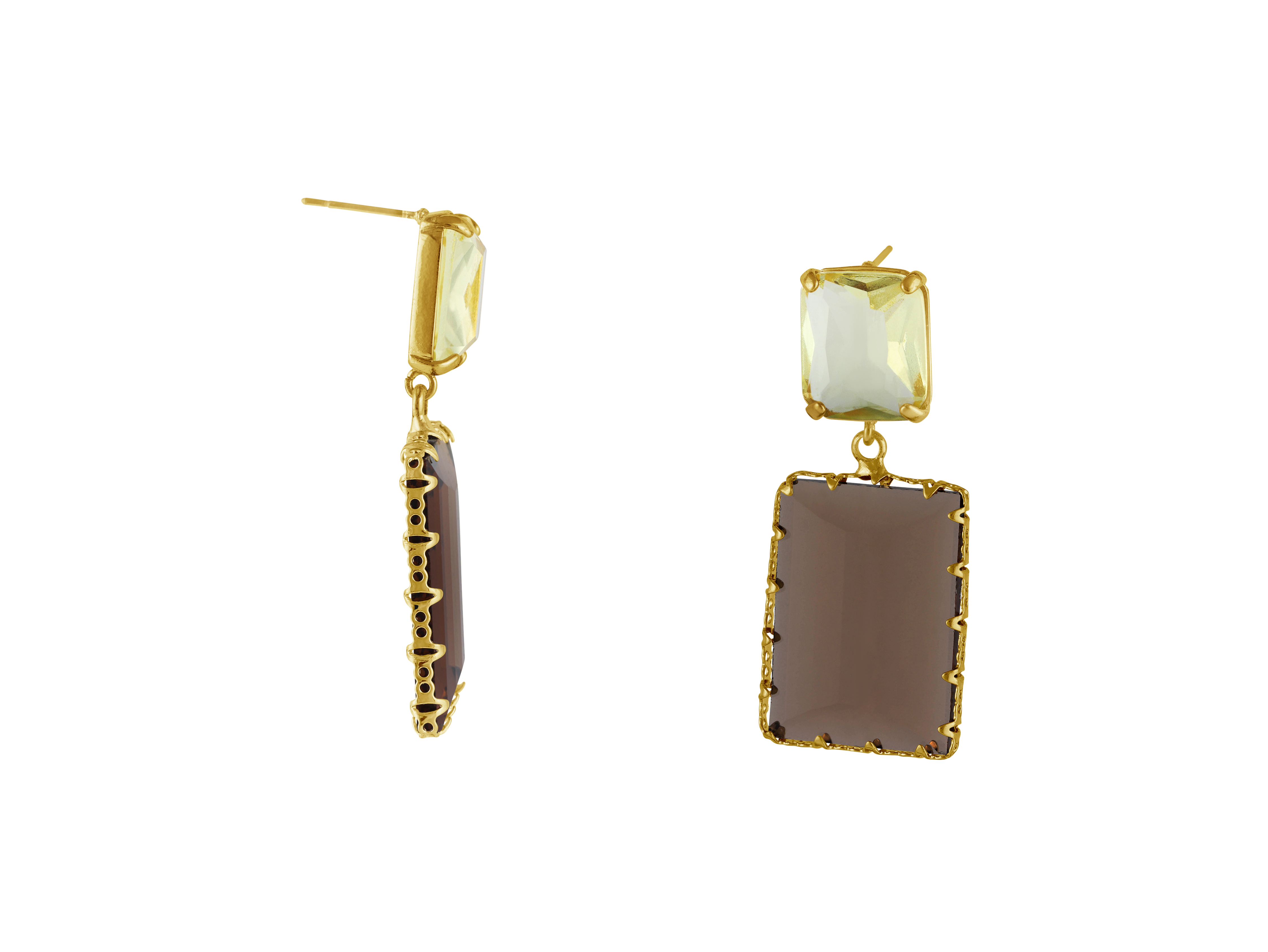 Picture of Yellow Brown  Cosette Allure Stone Cut Luxe Earrin