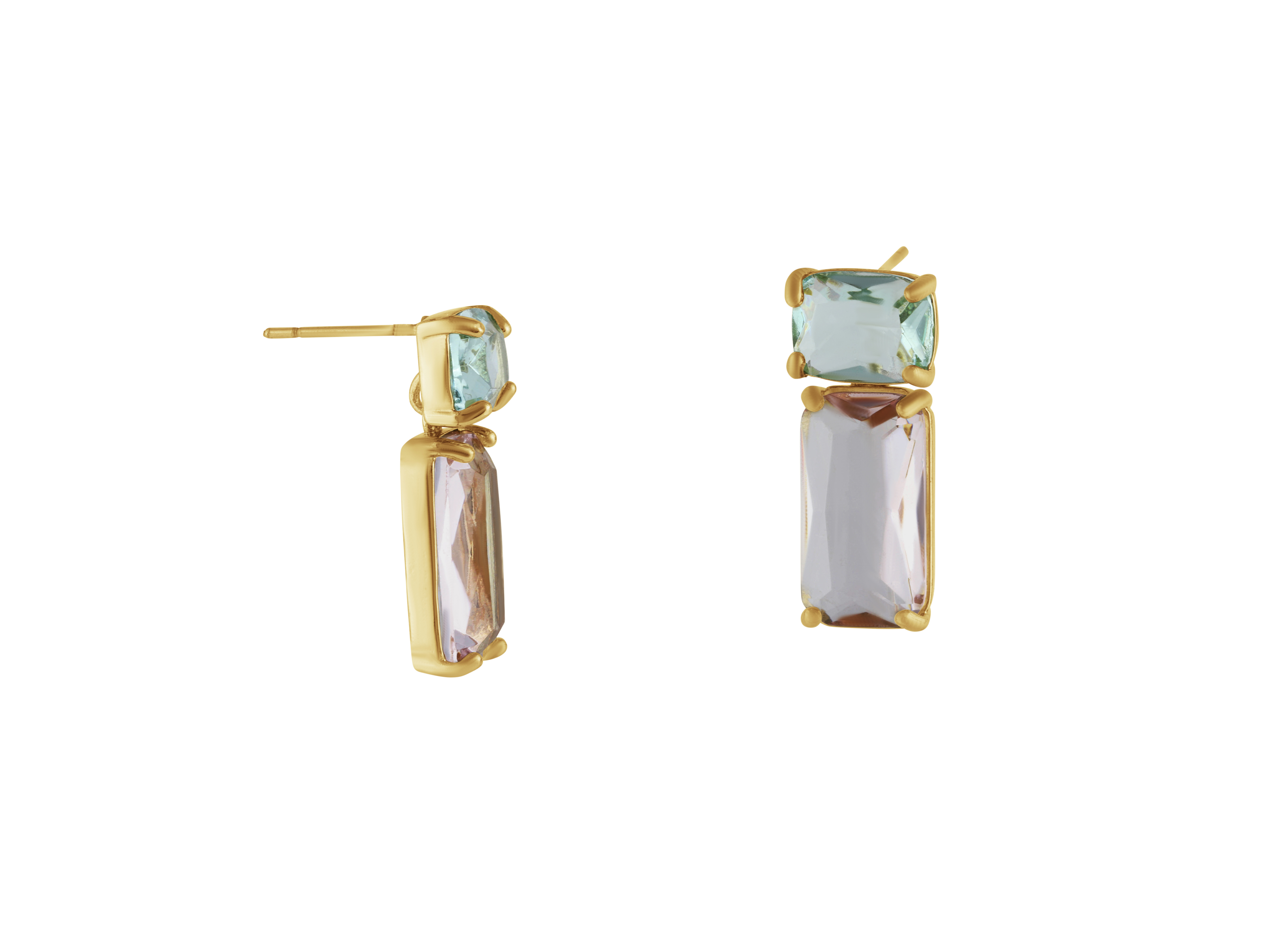 Picture of Green Pink  Kim Allure Stone Cut Luxe Earrings